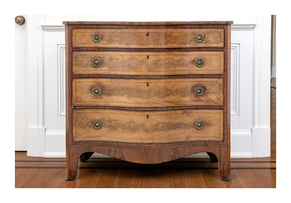 A Fine George III Serpentine Chest  For Sale 9