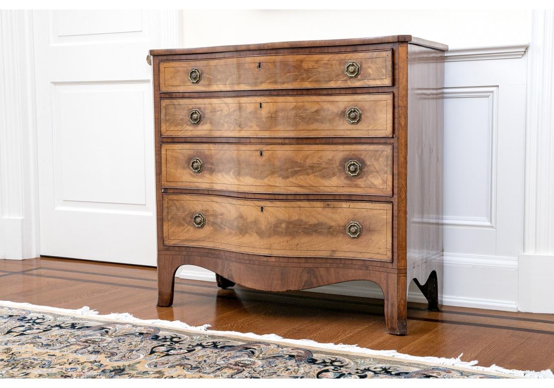 A Fine George III Serpentine Chest  In Good Condition For Sale In Bridgeport, CT