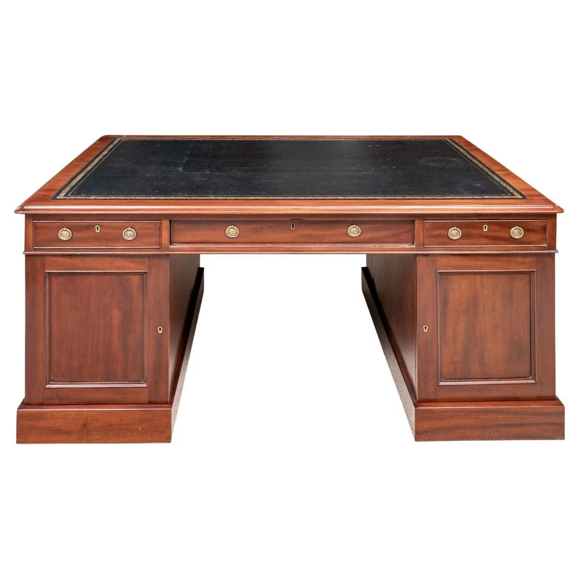 A Fine George III Style Mahogany Partners Desk For Sale