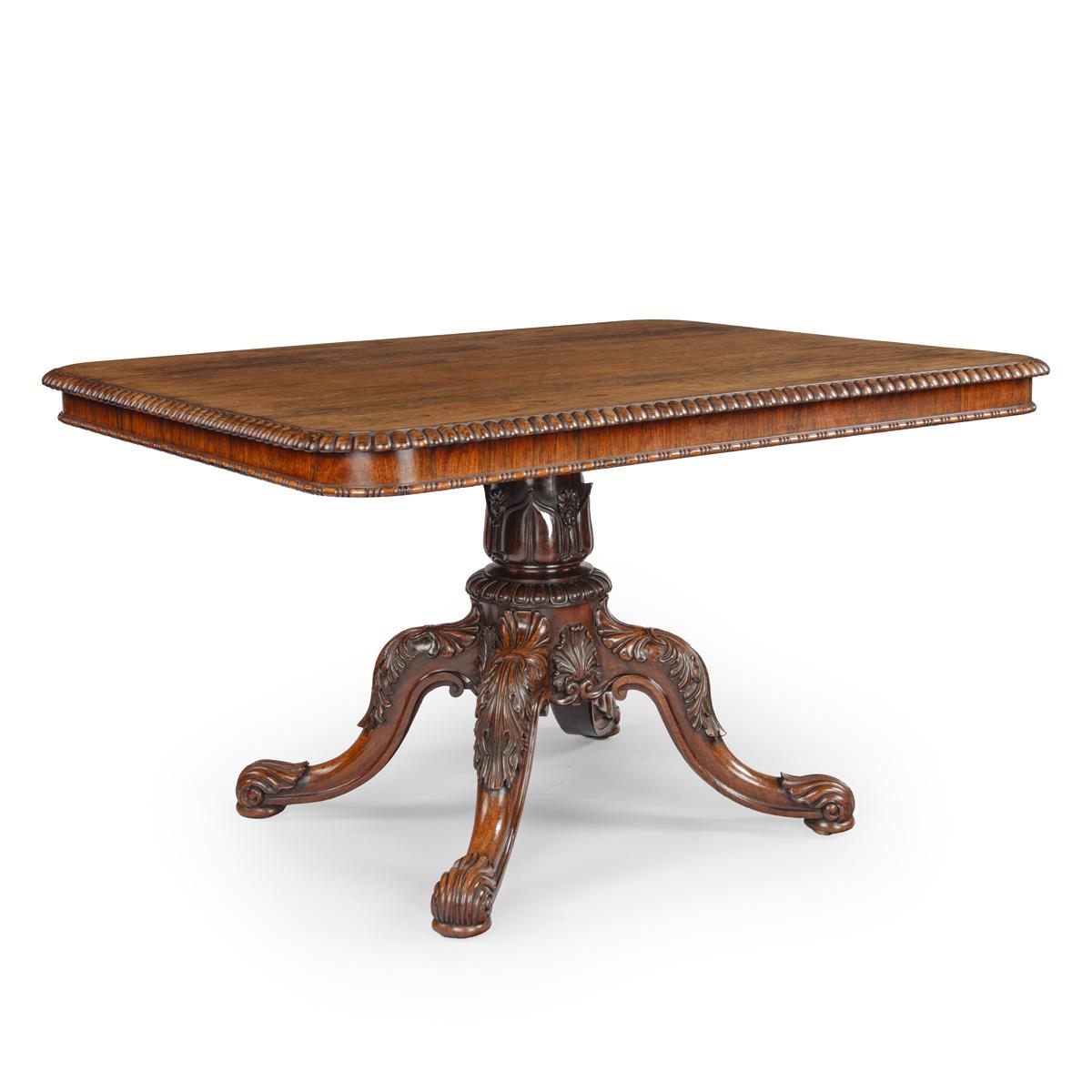 Rosewood A Fine George IV Period Breakfast Table, Stamped by Maker Gillows of Lancaster For Sale