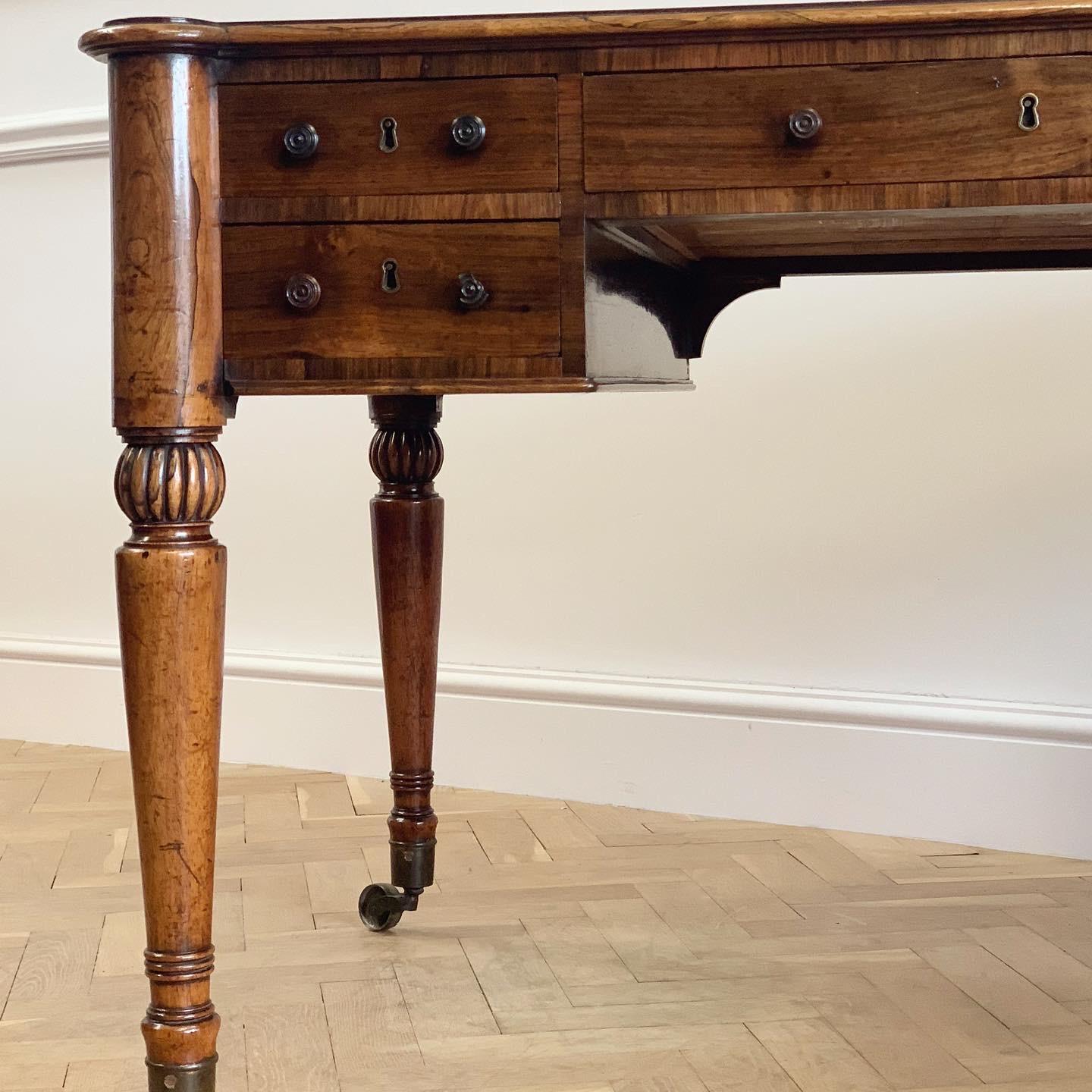 Gilt Fine George IV Coromandel Freestanding Desk For Sale