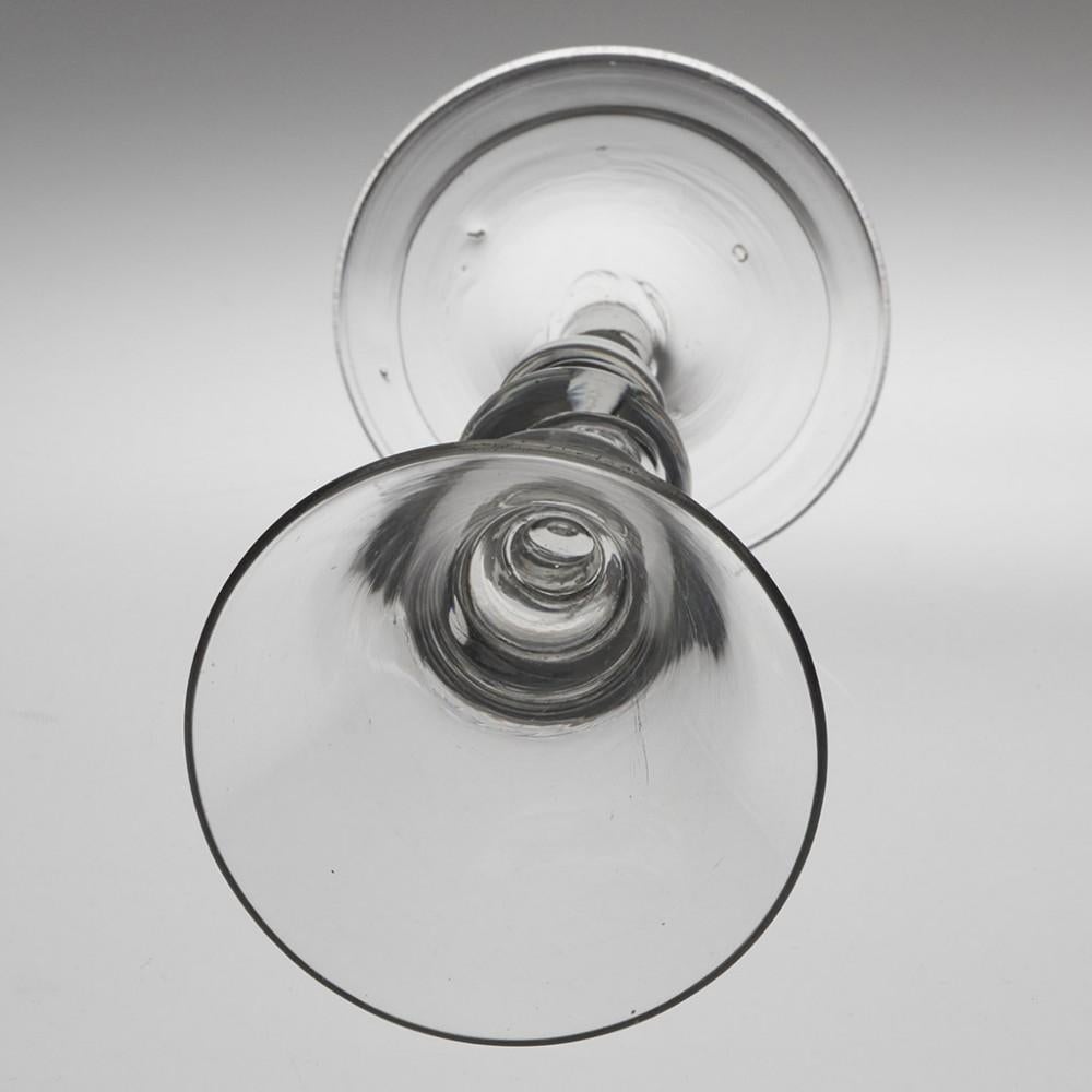 British Baluster Stem Wine Glass c1730 For Sale