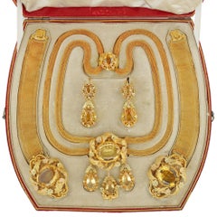 Fine Georgian Citrine and Gold Parure
