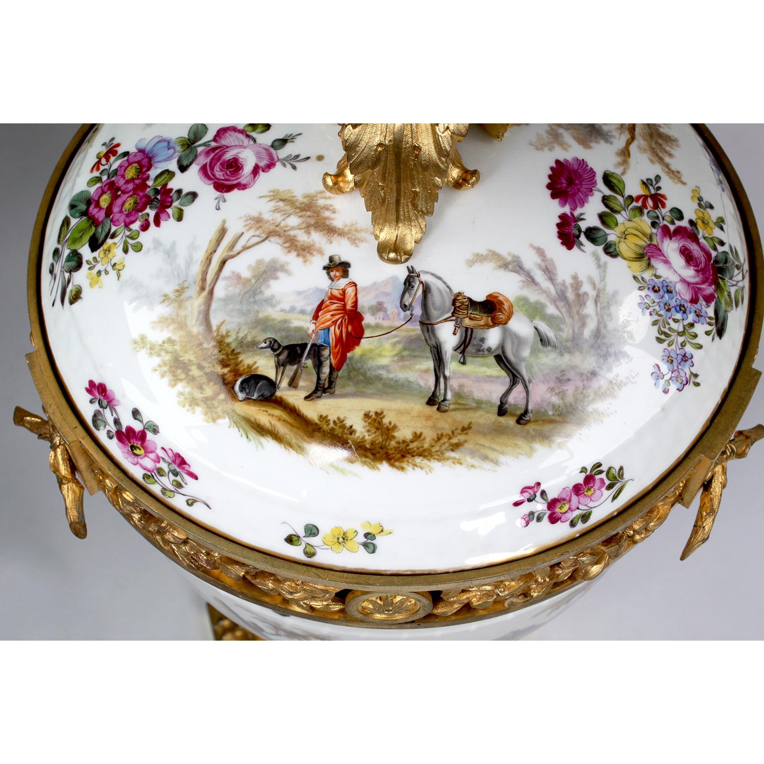 Fine German 19th Century Porcelain and Gilt-Bronze Mounted Potpourri Urn Vase For Sale 7