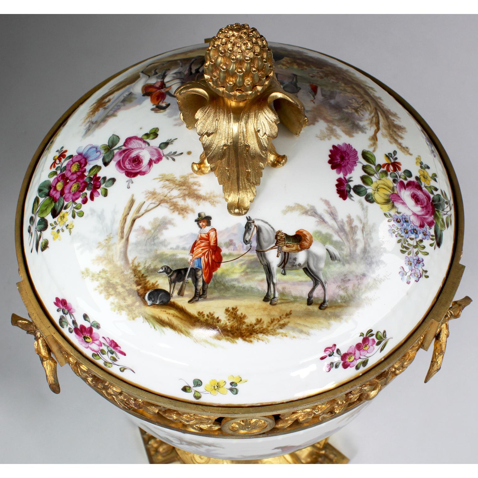 Fine German 19th Century Porcelain and Gilt-Bronze Mounted Potpourri Urn Vase For Sale 2