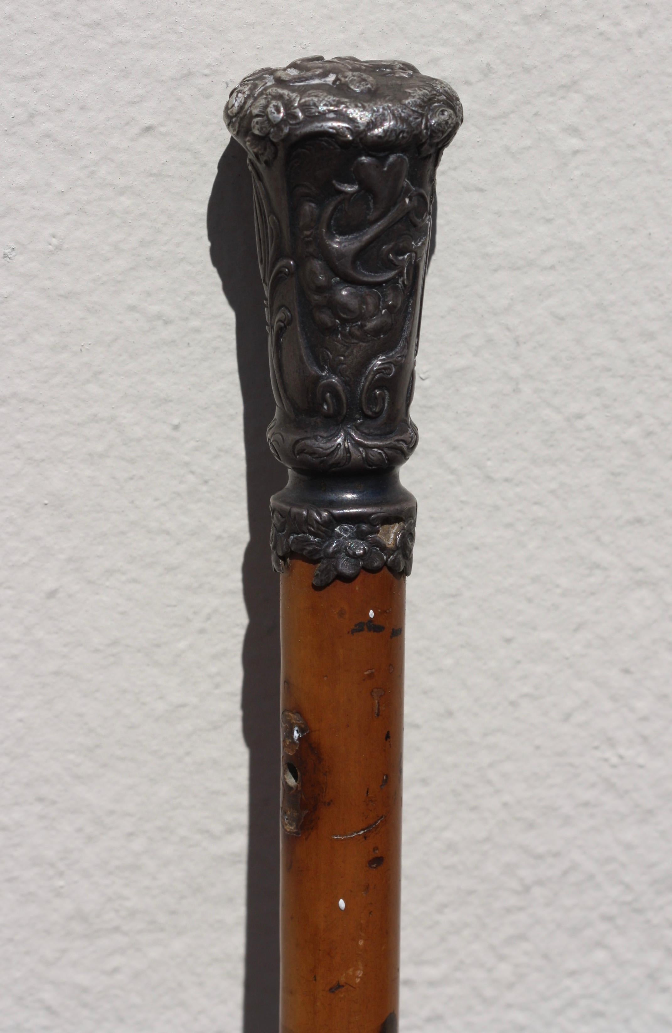 20th Century Fine German Silver and Malacca Gentleman's Walking Stick