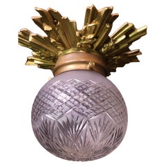 Antique A Fine Gilt Bronze & Cut Glass Globe