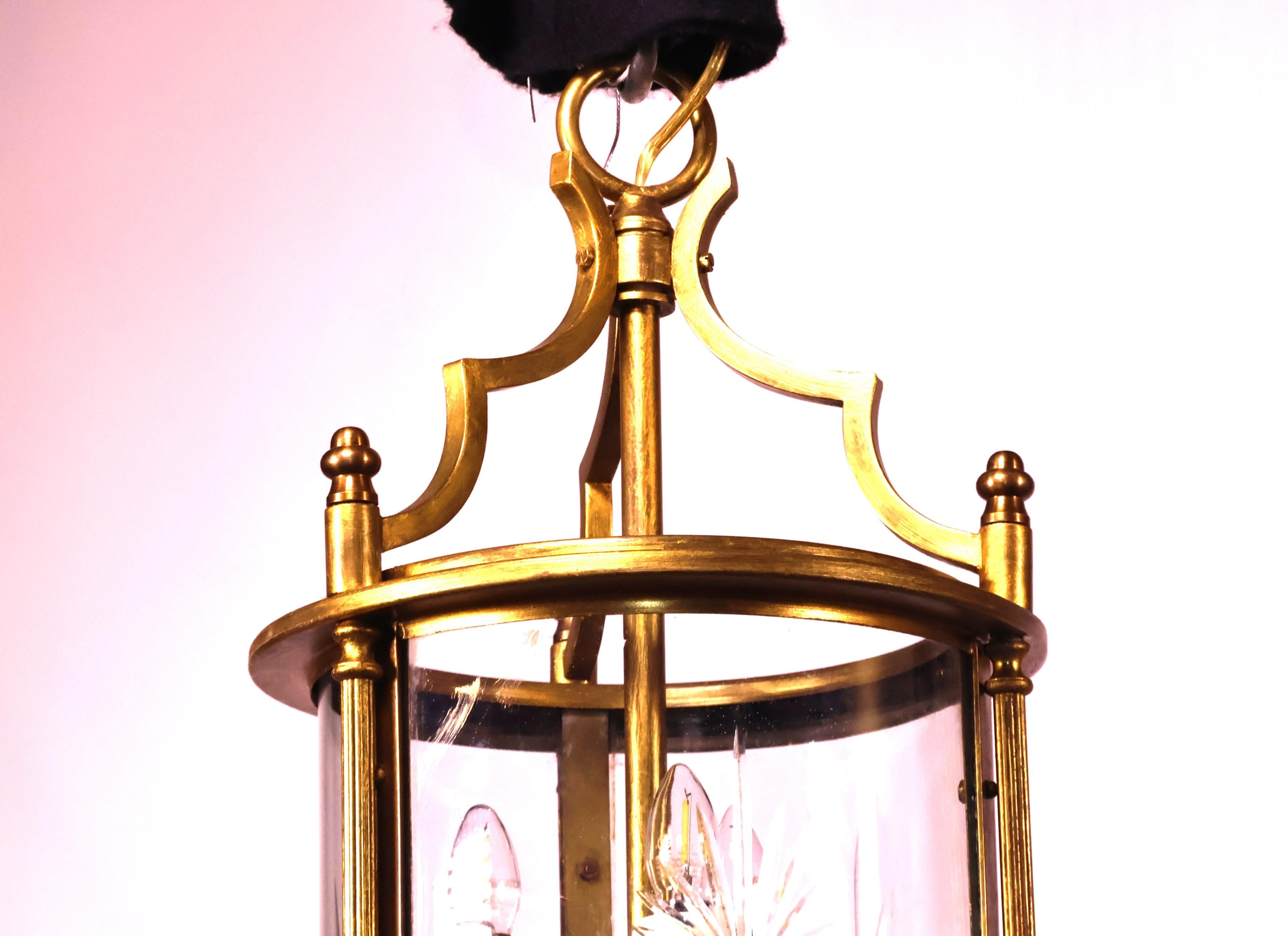French A Fine Gilt Bronze Cylindrical Lantern