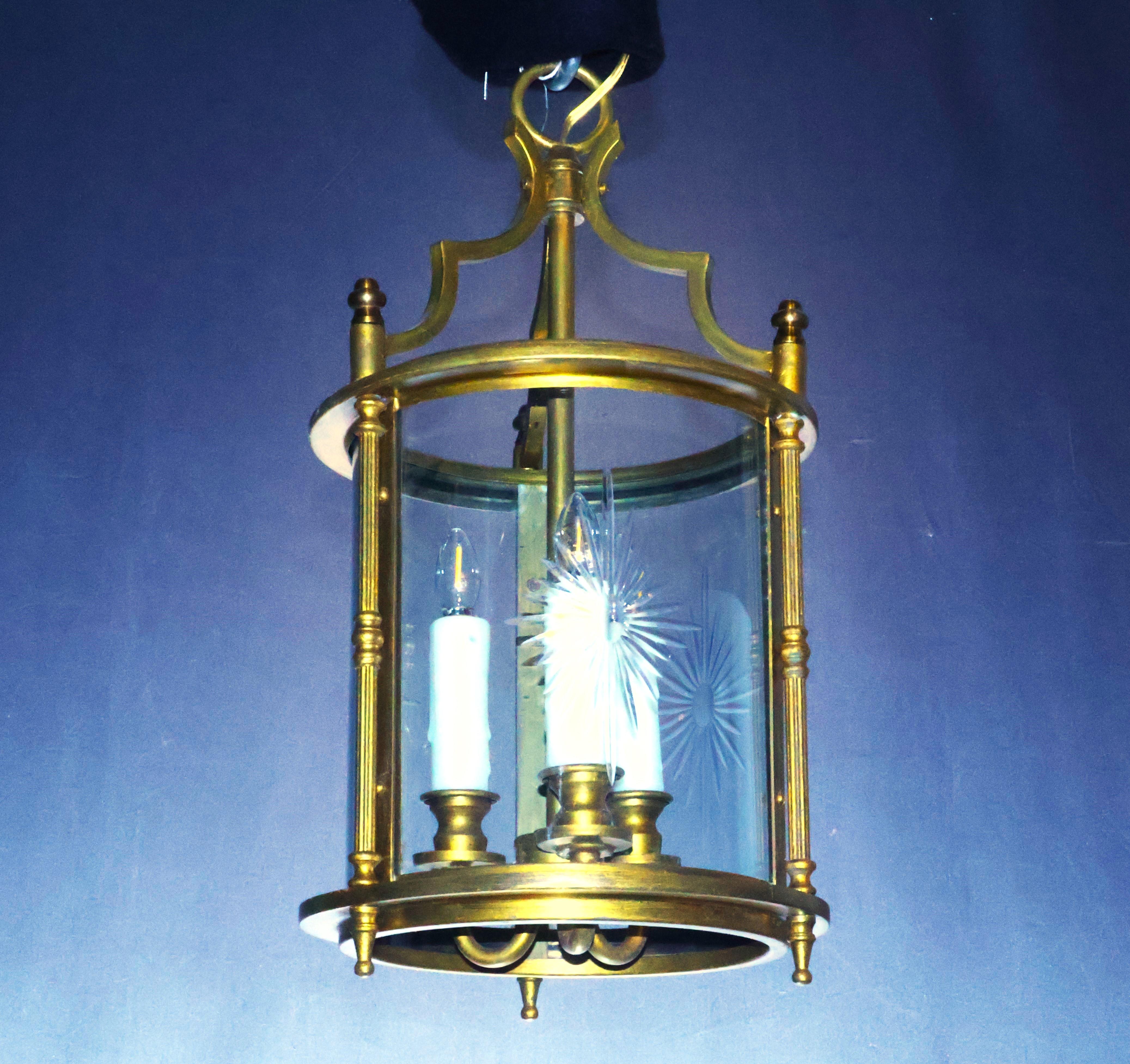 Mid-20th Century A Fine Gilt Bronze Cylindrical Lantern