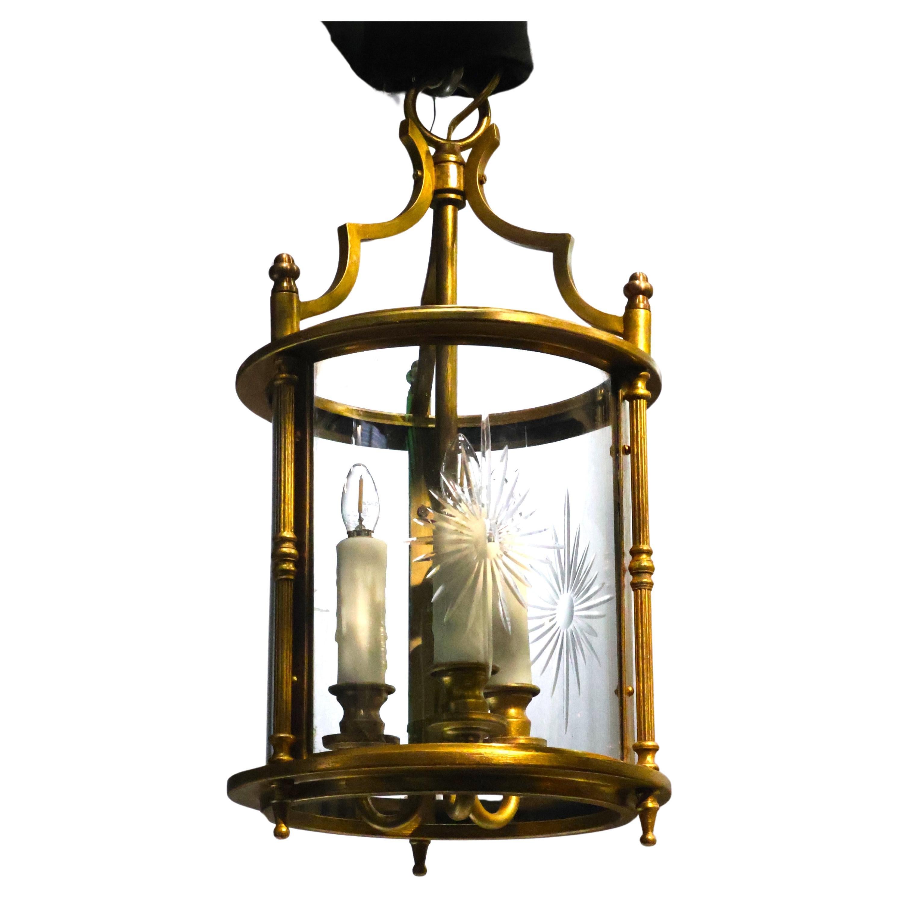 A Fine Gilt Bronze Cylindrical Lantern