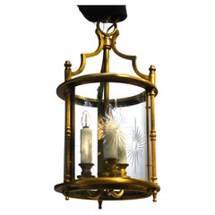 Lanterne cylindrique en bronze doré