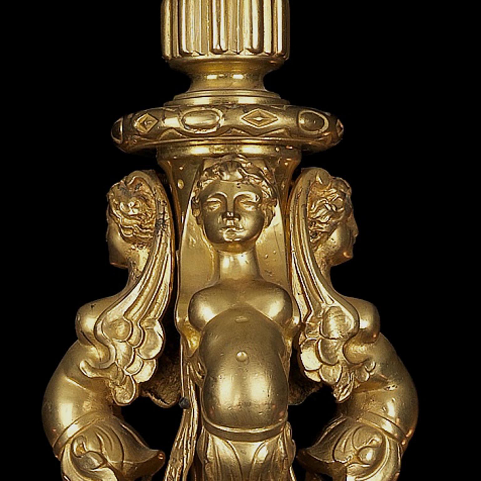 Vergoldeter achtflammiger Kronleuchter aus Bronze im Louis-XIV.-Stil, um 1890 (Louis XIV.) im Angebot