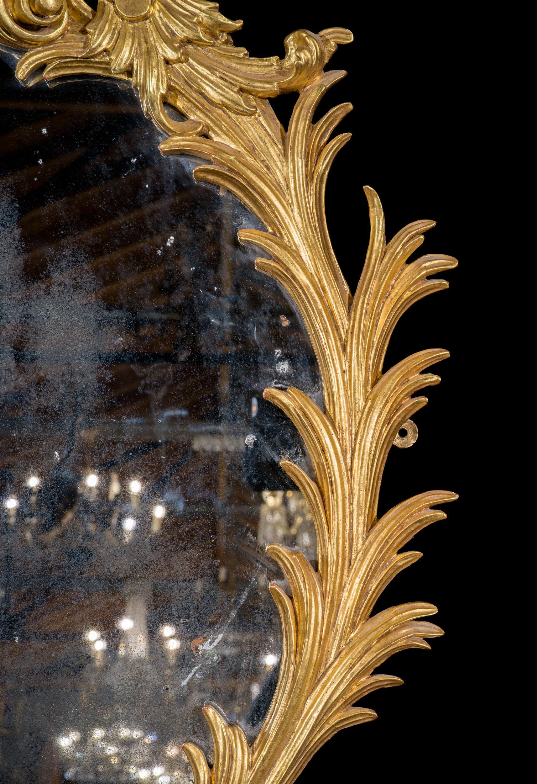 Miroir mural George III en bois doré à la manière de Linnell Bon état - En vente à London, GB