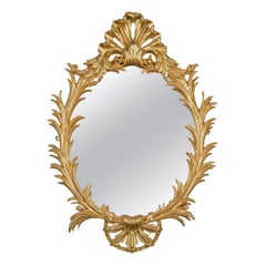 Fino espejo de pared de madera dorada de Jorge III a la manera de Linnell