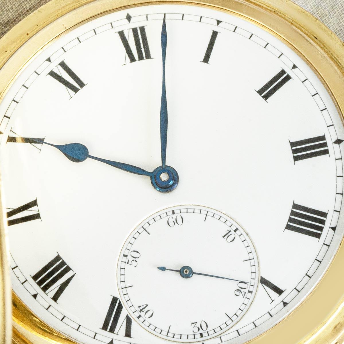 A Fine Gold Minute Repeater Full Hunter Pocket Watch C1919 In Good Condition For Sale In London, GB