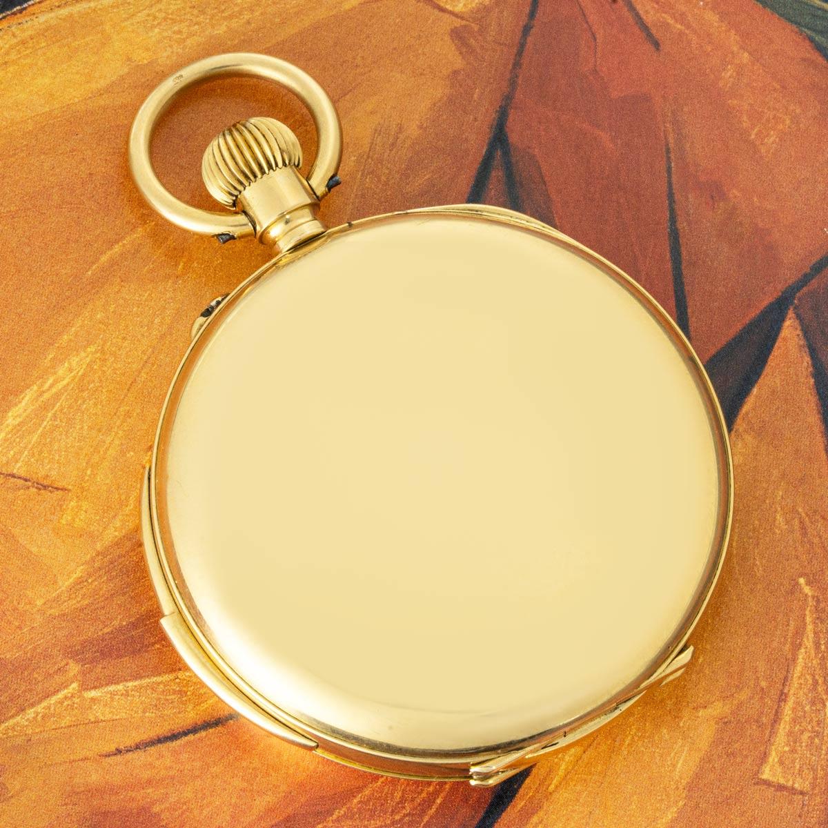 A Fine Gold Minute Repeater Full Hunter Pocket Watch C1919 For Sale 2