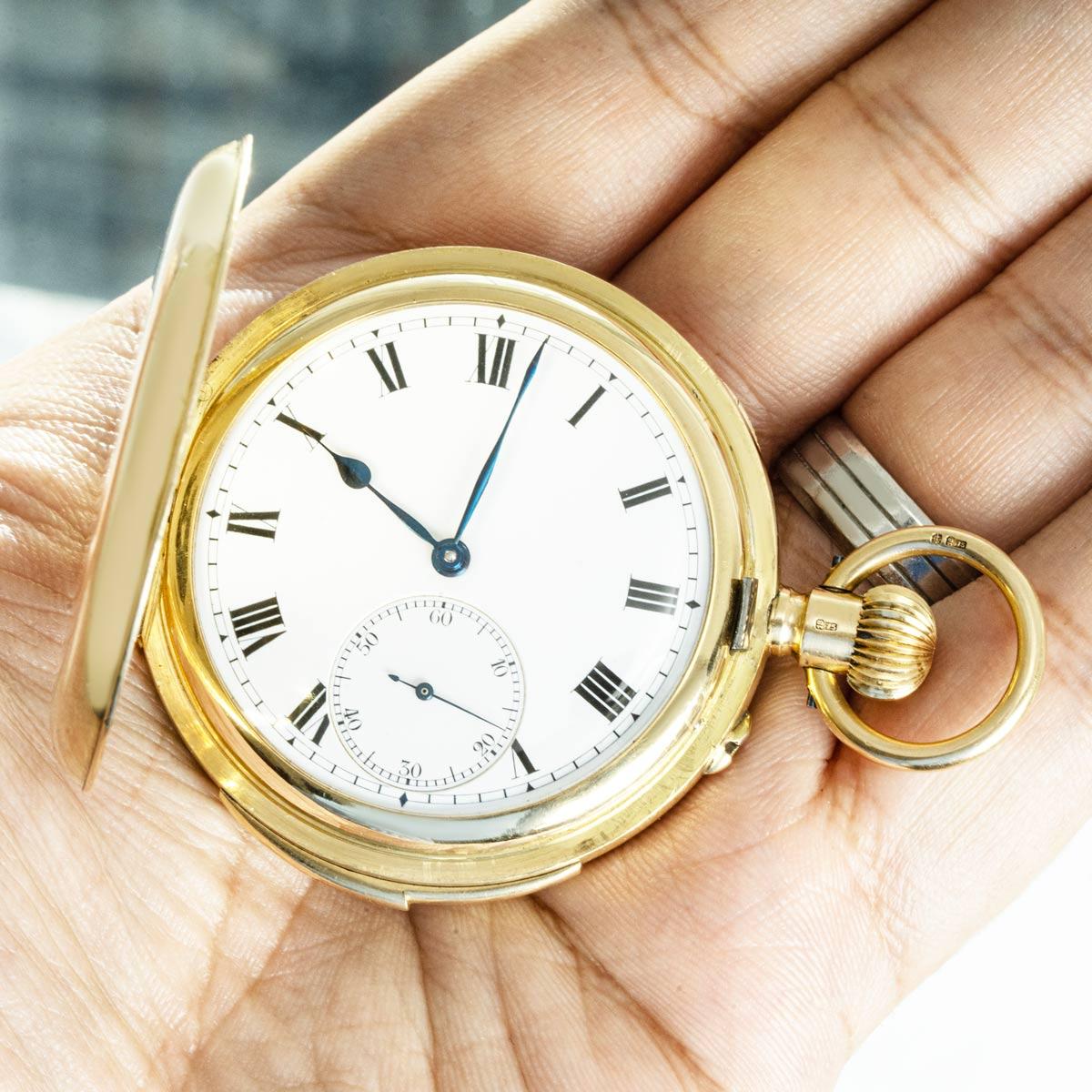 A Fine Gold Minute Repeater Full Hunter Pocket Watch C1919 For Sale 3