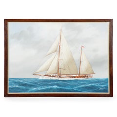 A Fine Gouache of Alan S. Butler’s Ketch Sylvia, c.1926, by Luca Papaluca