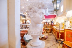 Fine Hand Carved 19th Century Carrera Bust of Guliano de Medici