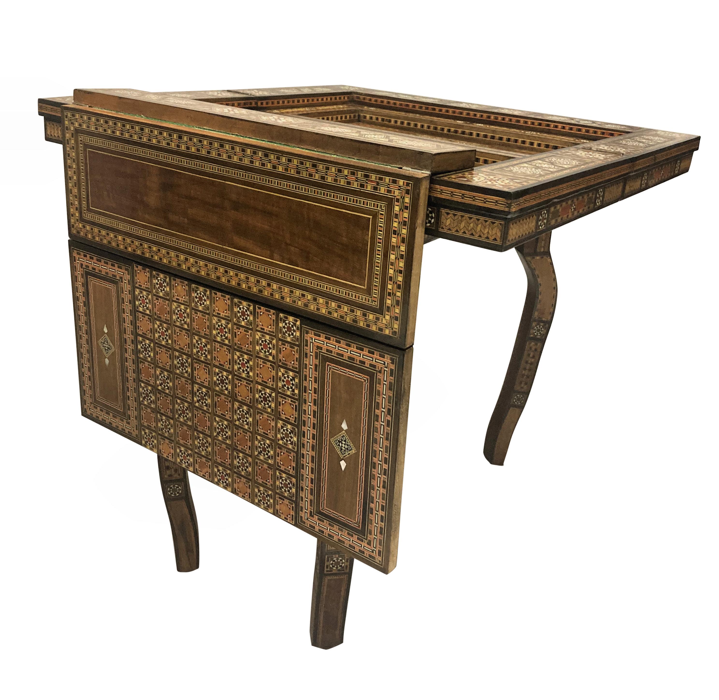 Fine Inlaid Moorish Games Table In Good Condition In London, GB