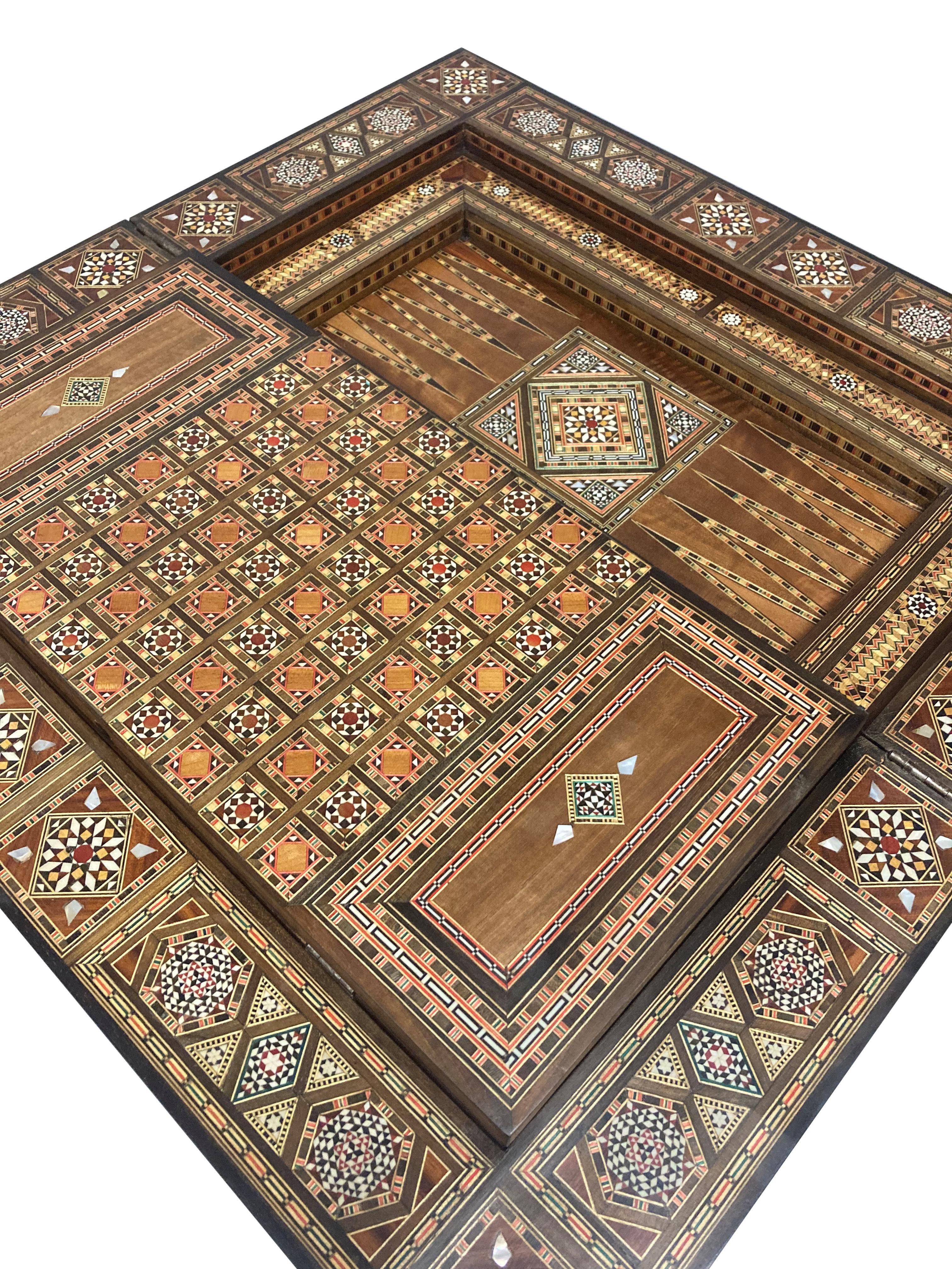 Mid-20th Century Fine Inlaid Moorish Games Table