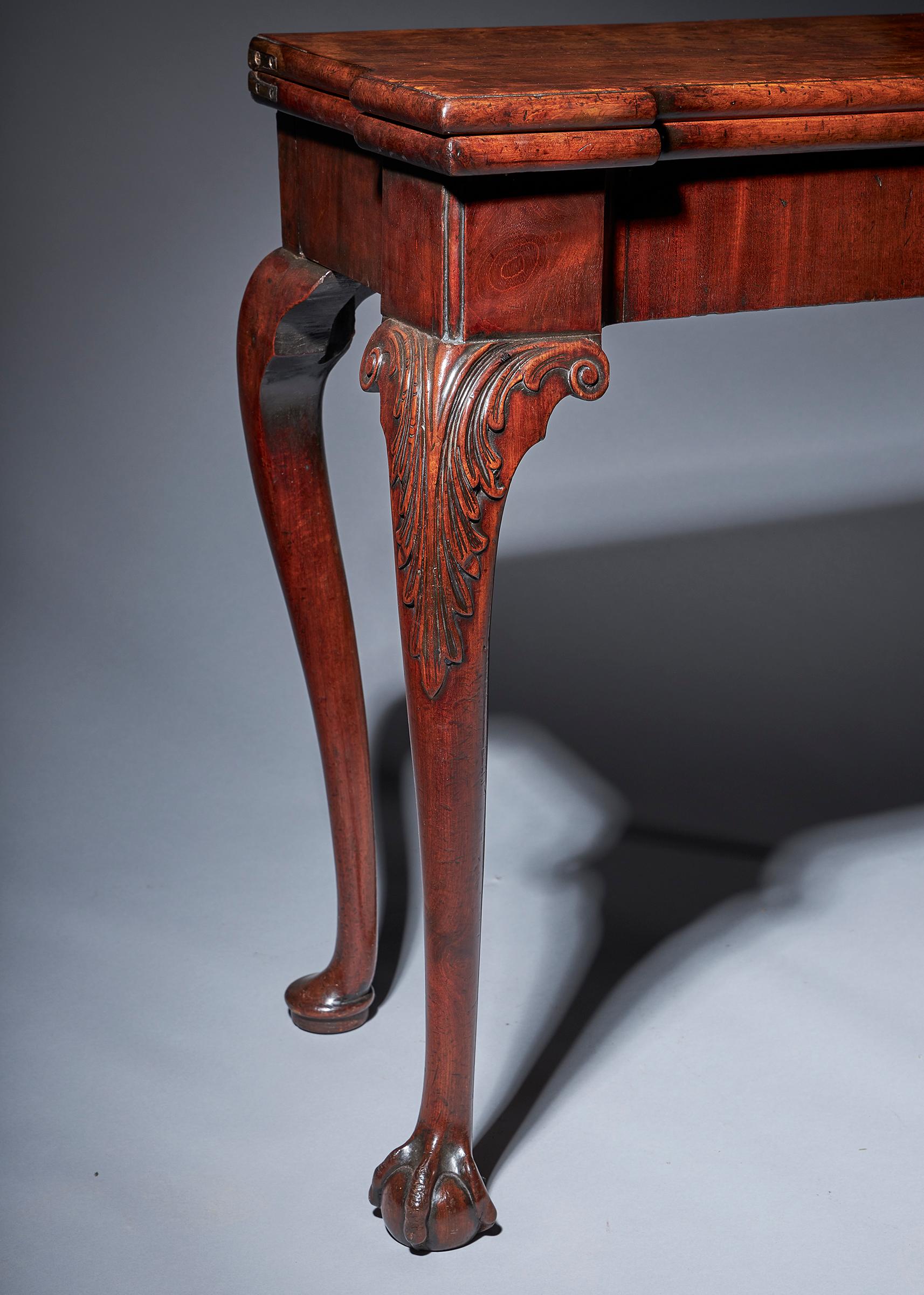 An exceptionally well proportioned (29”) Chippendale period mid-18th century Irish carved mahogany console card table. 


Card tables from the period of this small size (29”) and form, tend to be more desirable as the proportions are more