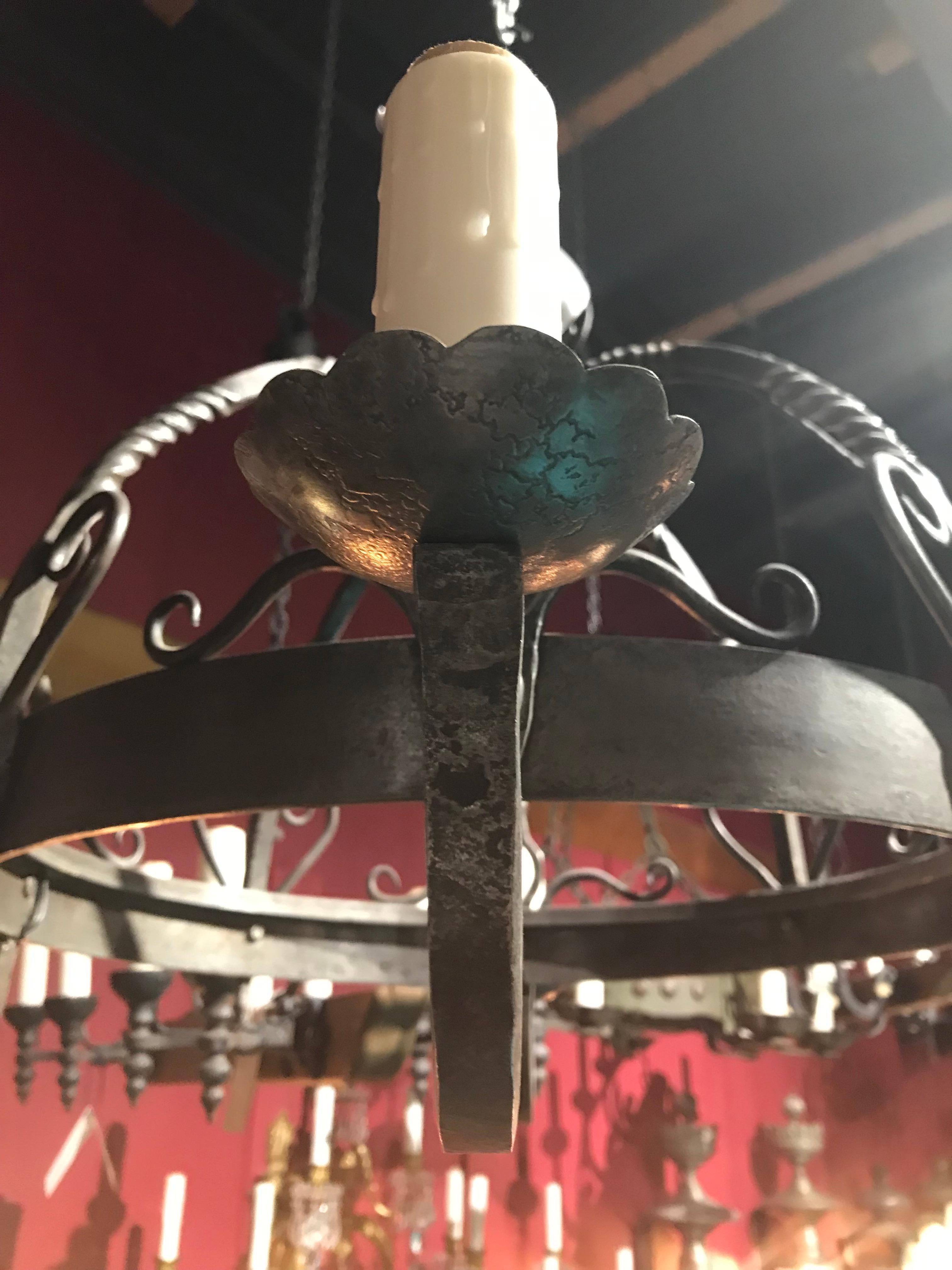 Fine Iron Chandelier, France, circa 1900 For Sale 1
