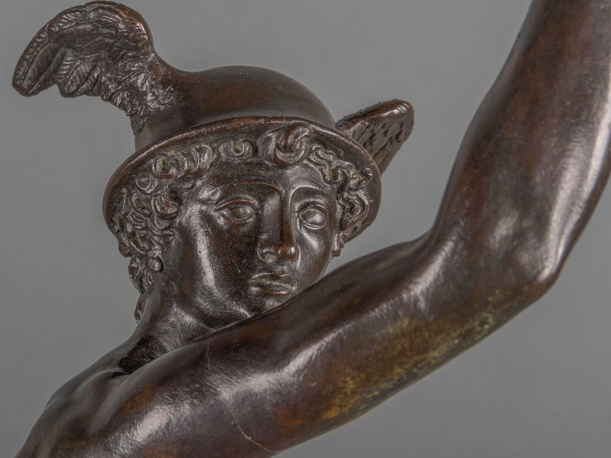 Fine Italian Bronze of Naked Mercury in Flight For Sale 2