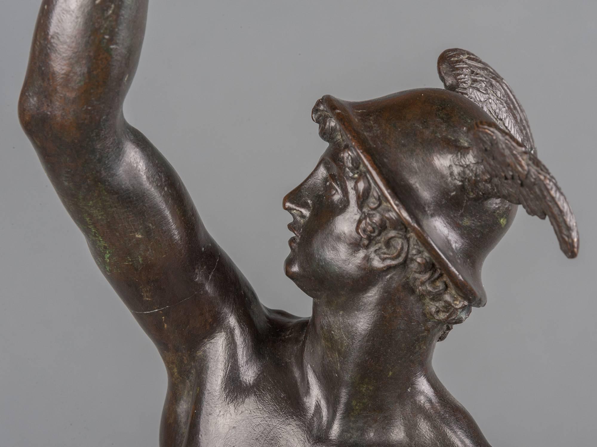 Fine Italian Bronze of Naked Mercury in Flight For Sale 3