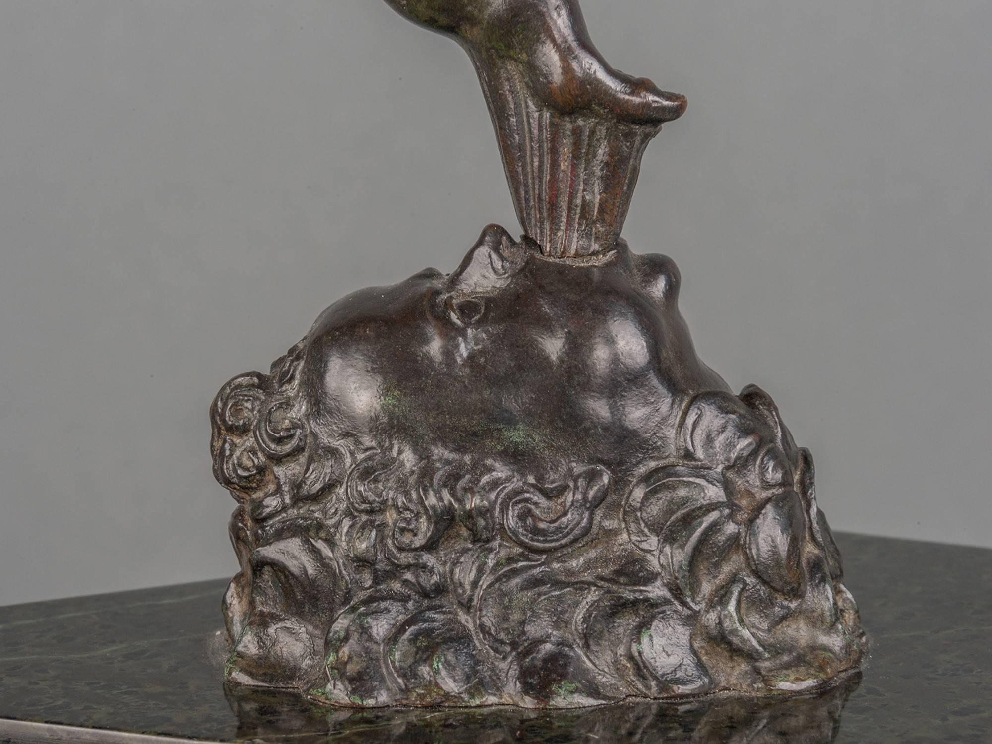 Fine Italian Bronze of Naked Mercury in Flight For Sale 4