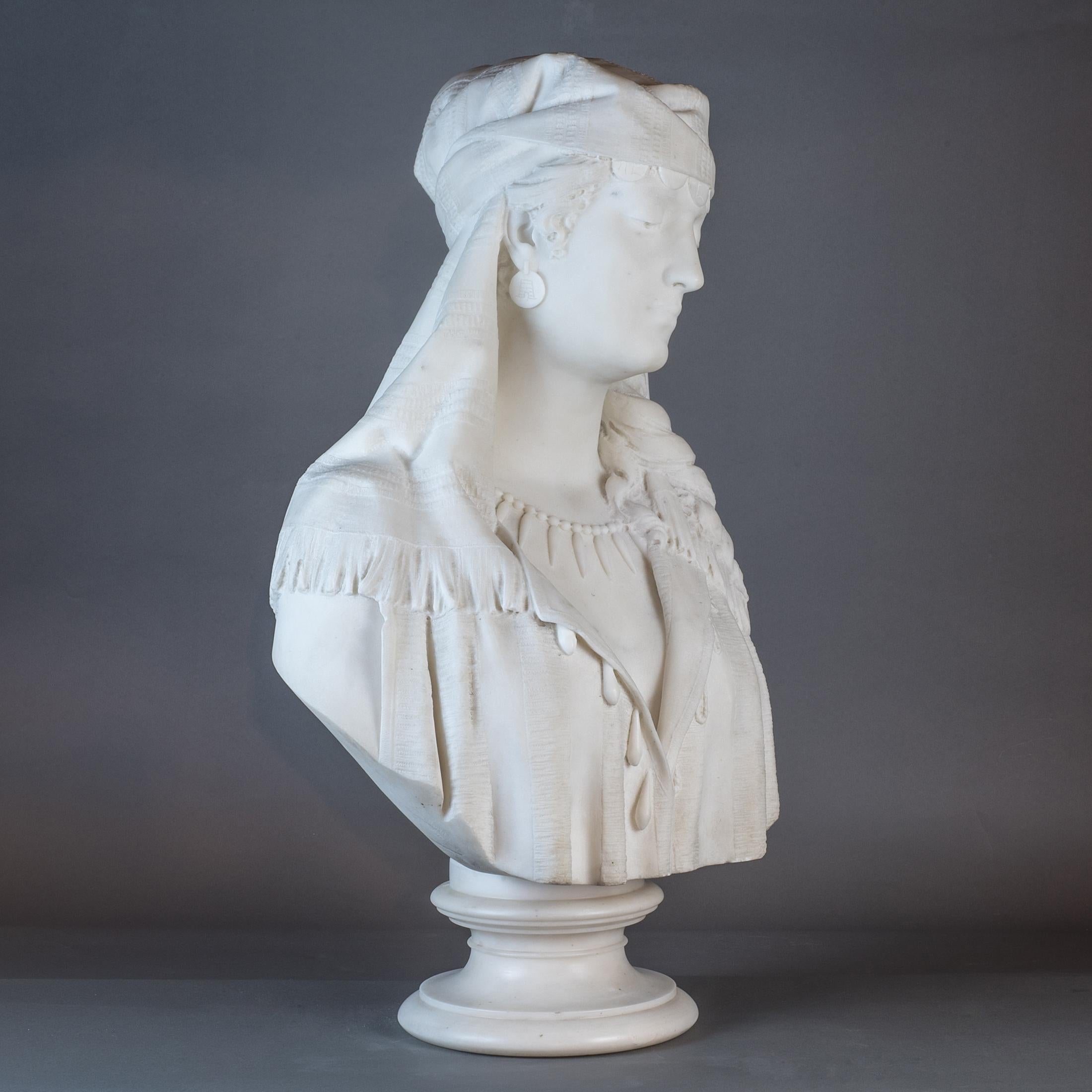 italien  Statue d'une femme en marbre blanc par Guasti en vente