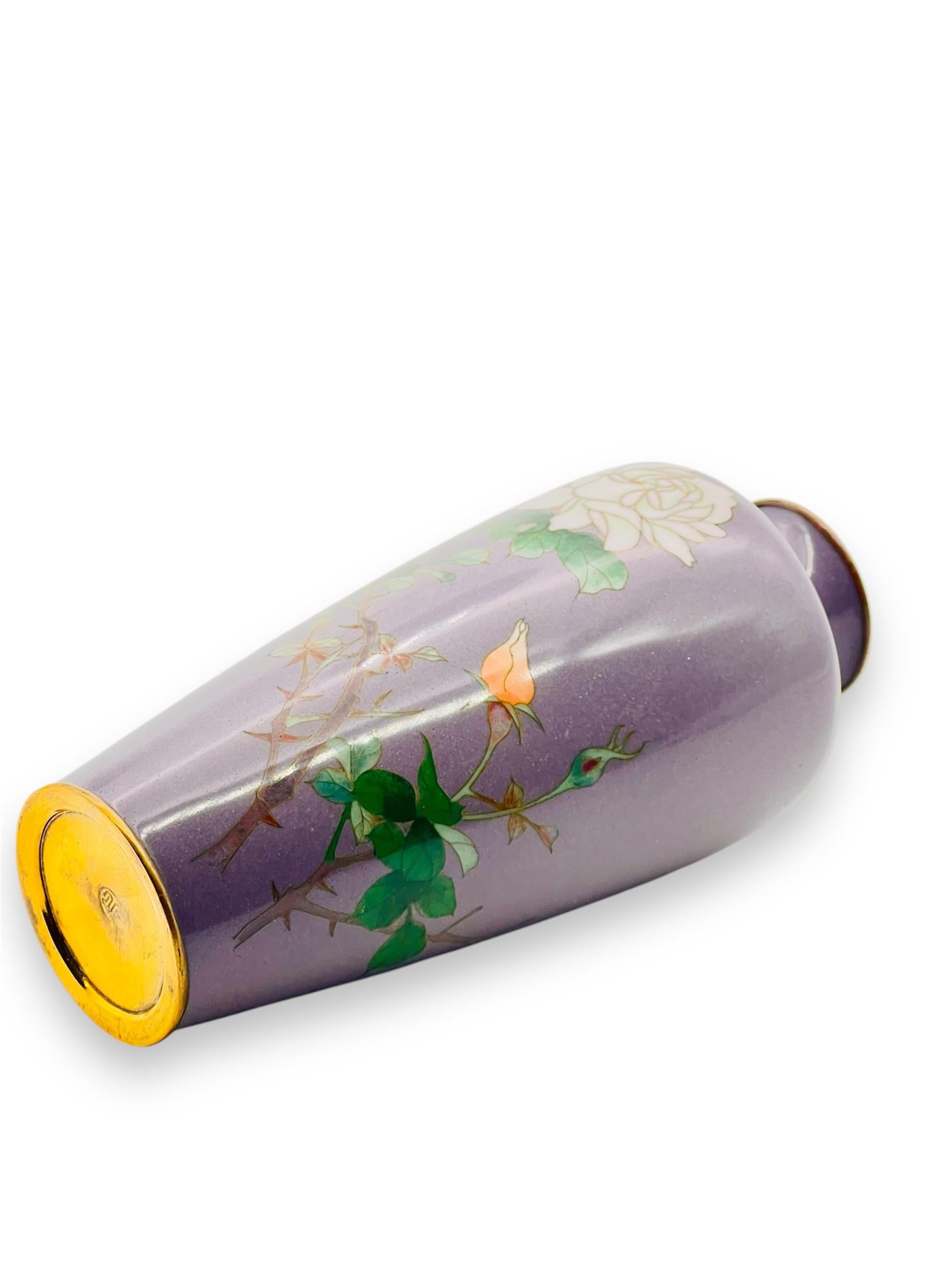 Fino jarrón japonés de esmalte cloisonné de OTA TOSHIRO . Periodo Meiji en venta 2