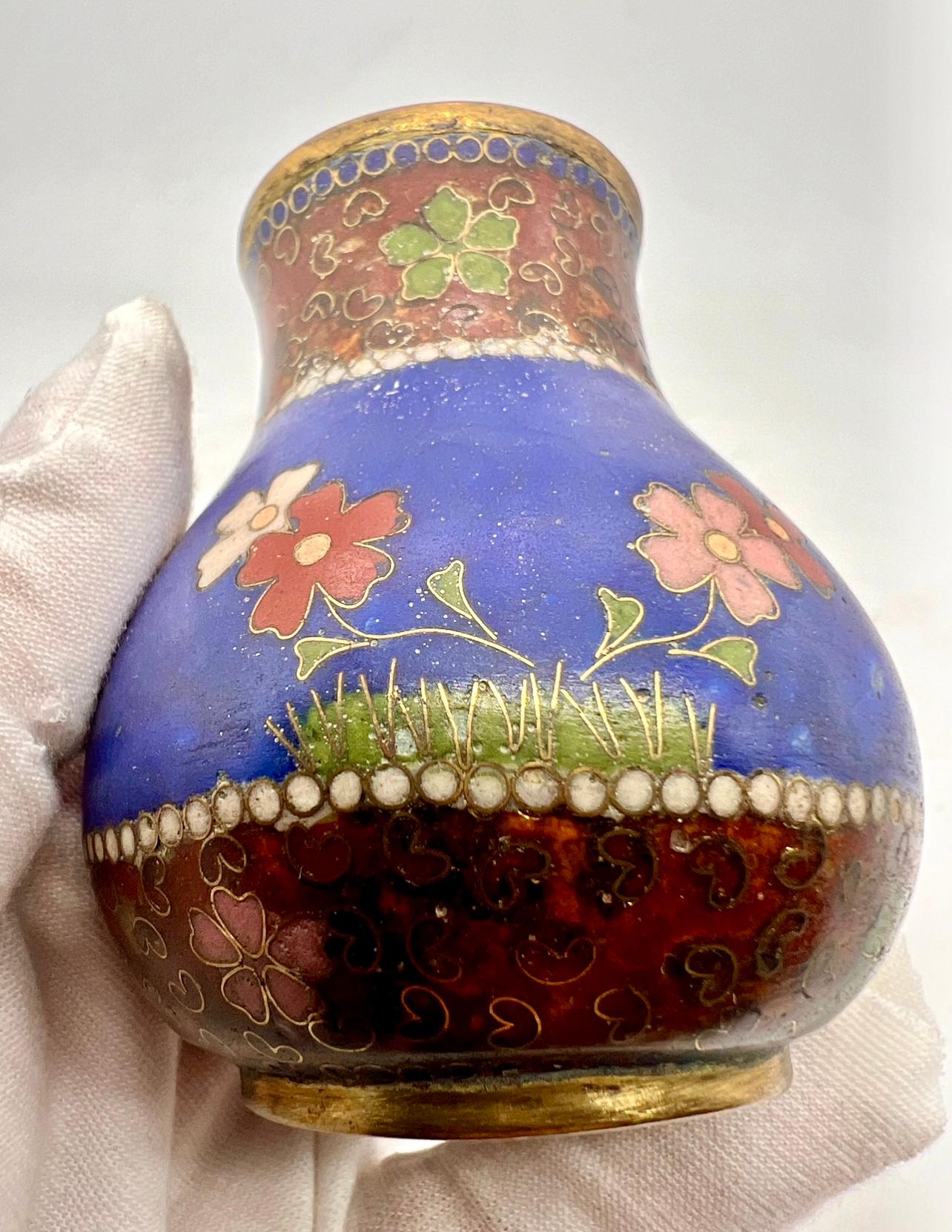 Feine japanische Cloisonné-Emaille-Vase im Stil des frühen Namikawa Yasuyuki im Angebot 5