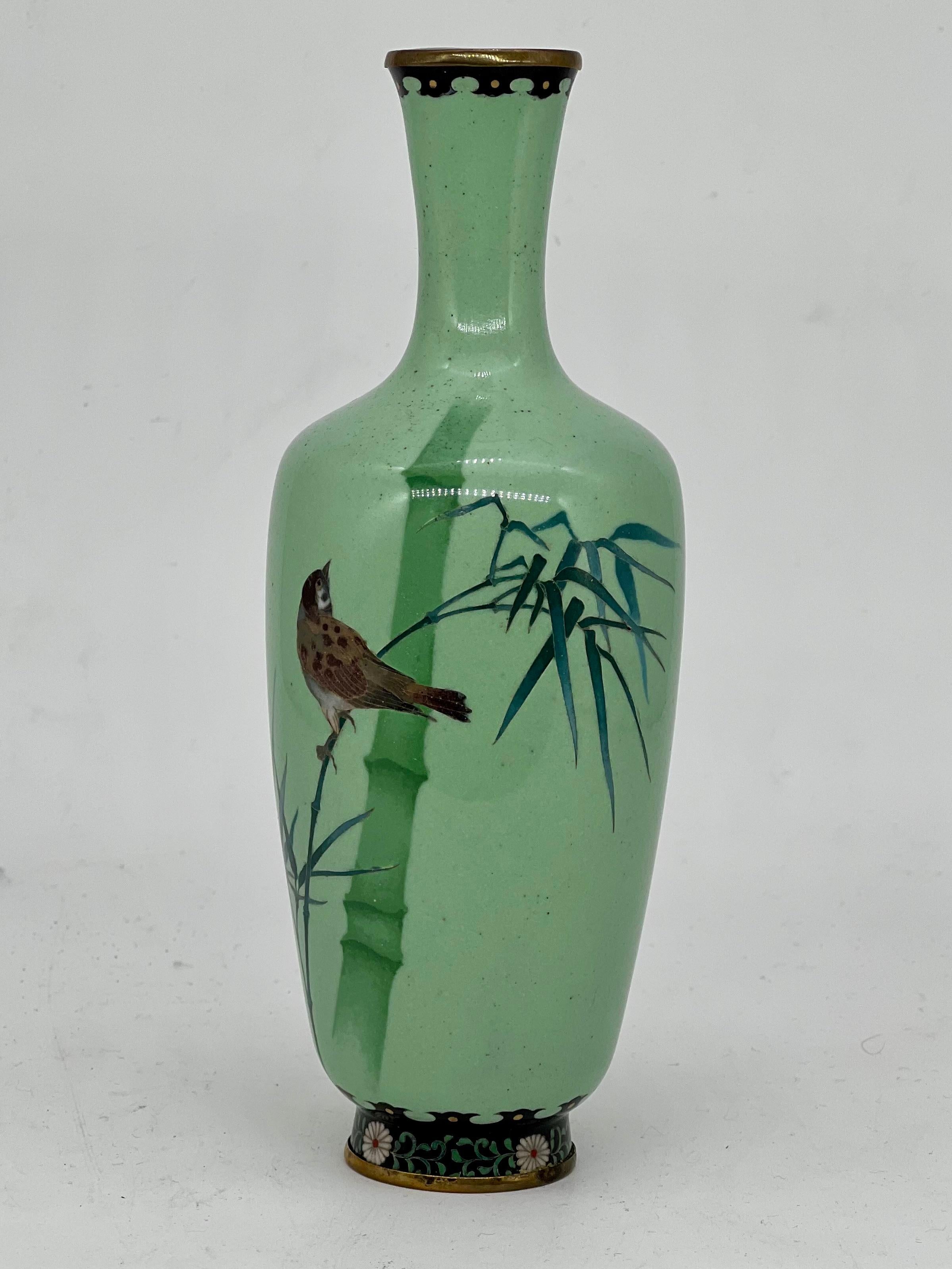 Cloissoné A Fine Japanese Cloisonne Enamel Wire & Wireless Vase attributed to Ando. For Sale