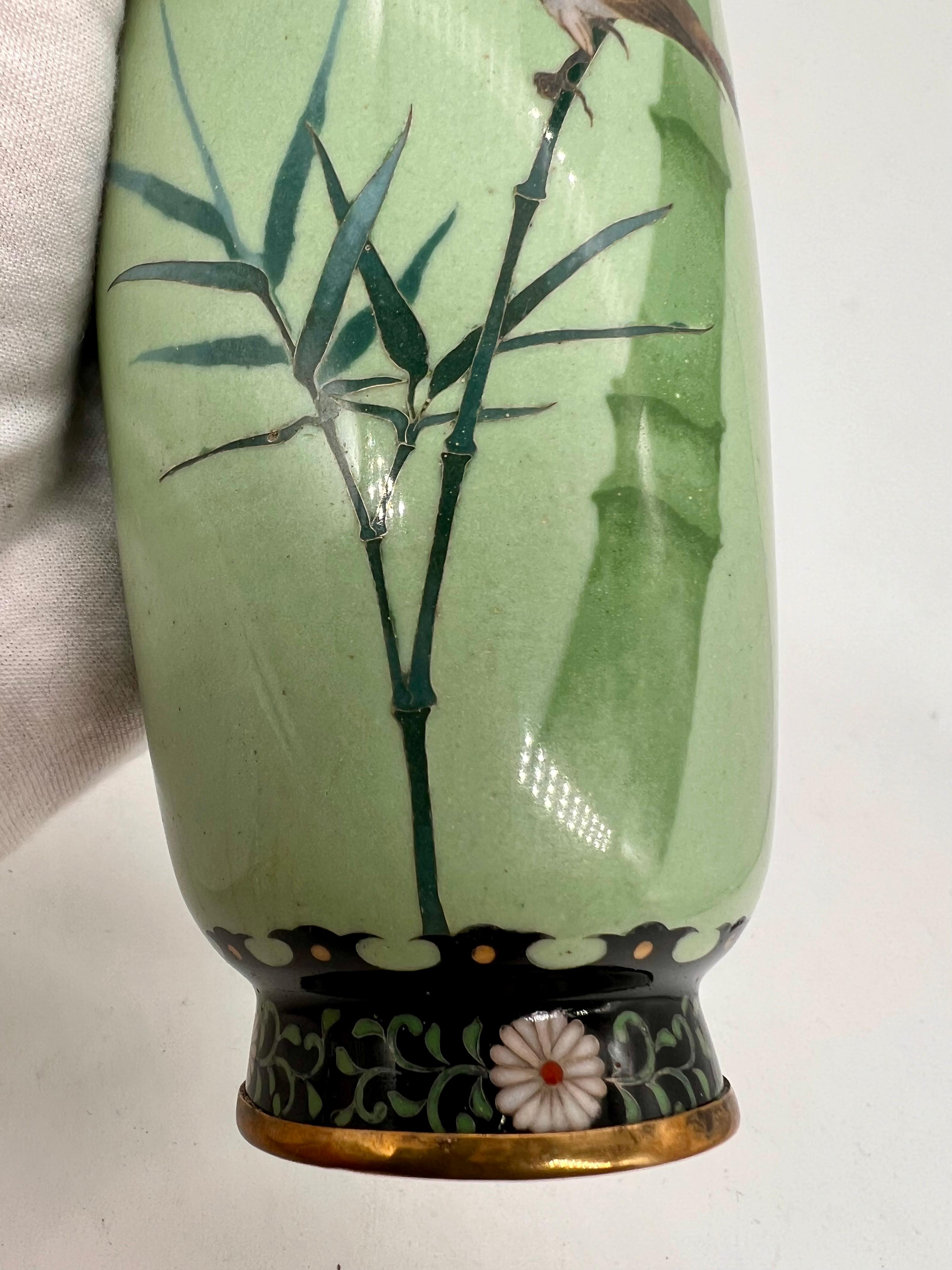 A Fine Japanese Cloisonne Enamel Wire & Wireless Vase attributed to Ando. 3