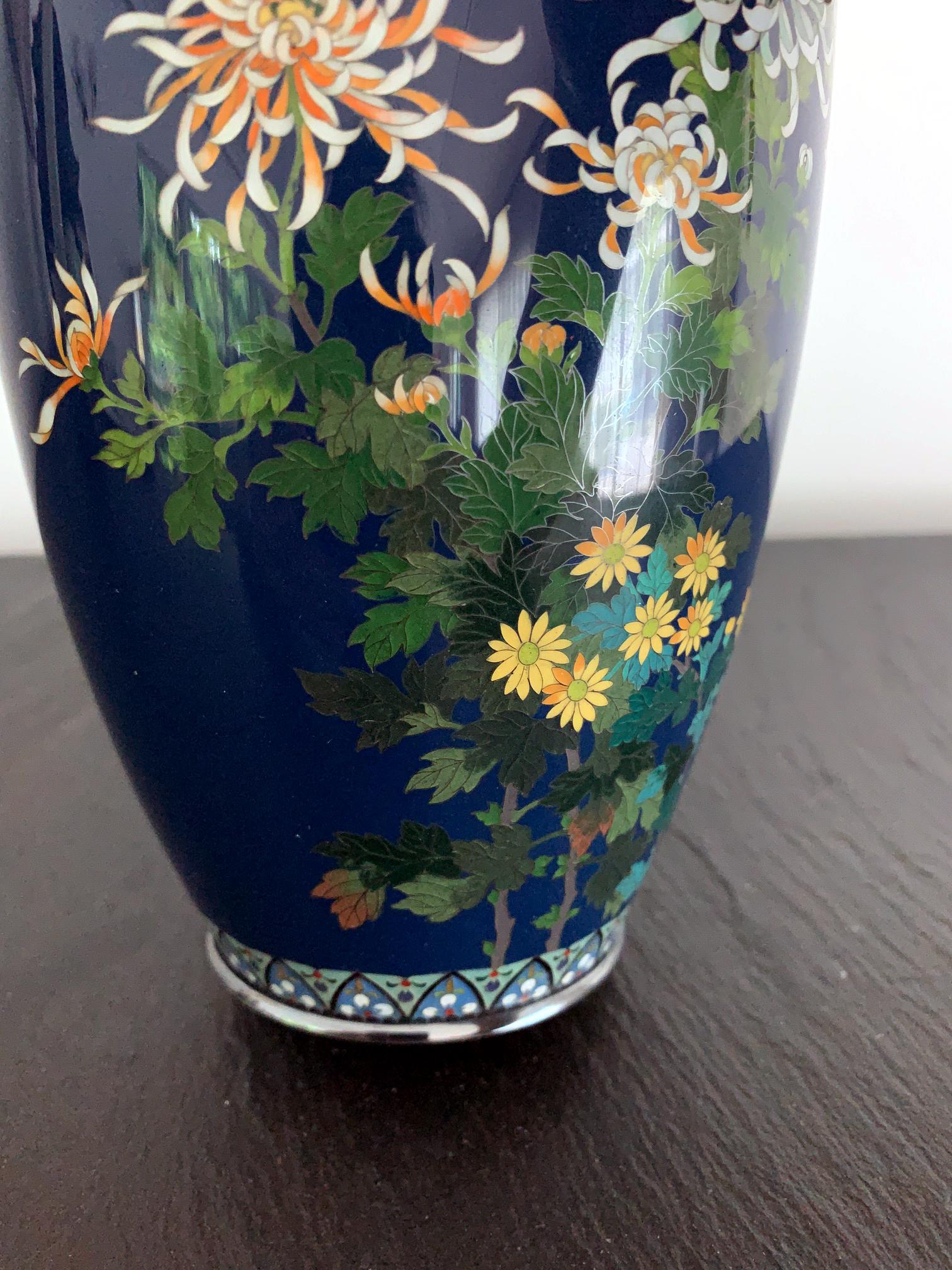 20th Century Fine Japanese Cloisonne Vase by Hayashi Kodenji