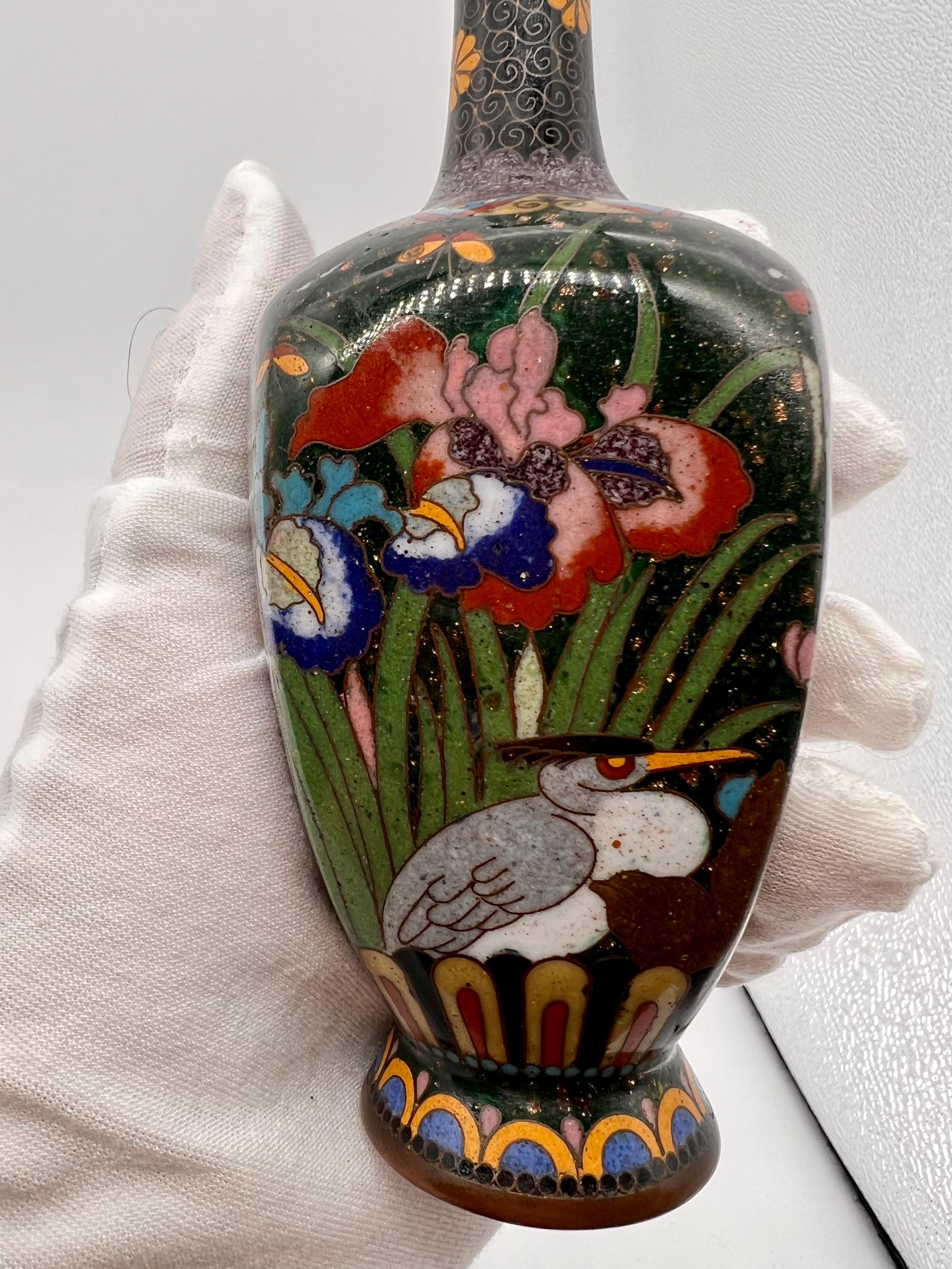 Fine Japanese Kyoto Shippo Cloisonne Enamel Vase, 19th C  For Sale 9