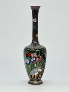 Fine Japanese Kyoto Shippo Cloisonne Enamel Vase, 19th C