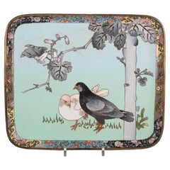 A Fine Japanese Meiji Period Cloisonné Enamel Tray Attributed to Namikawa Sösuke