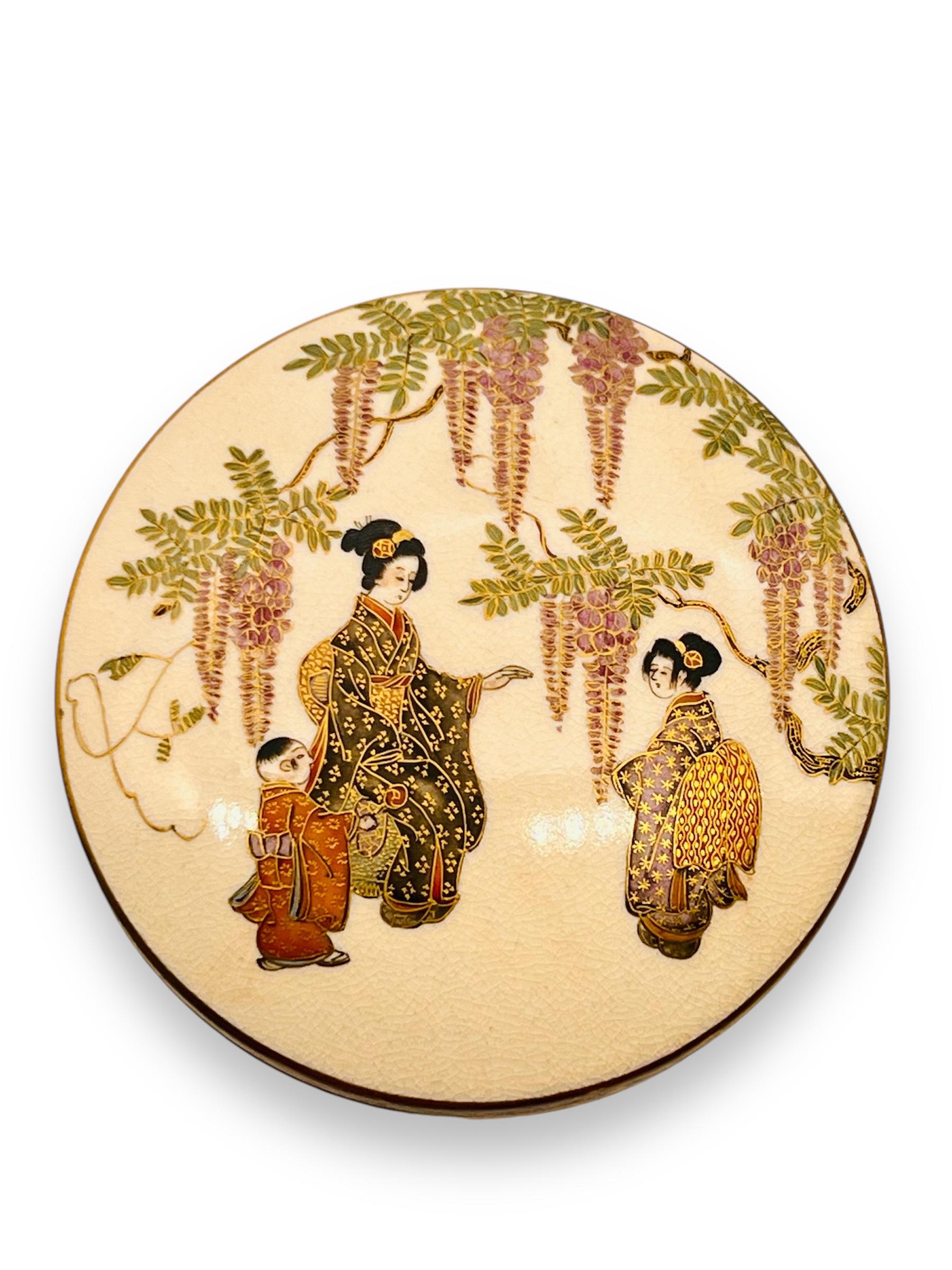 Feiner japanischer Satsuma-Kogo ( Weihrauchkasten) Signiert von Kinkozan. Meiji-Periode im Angebot 6