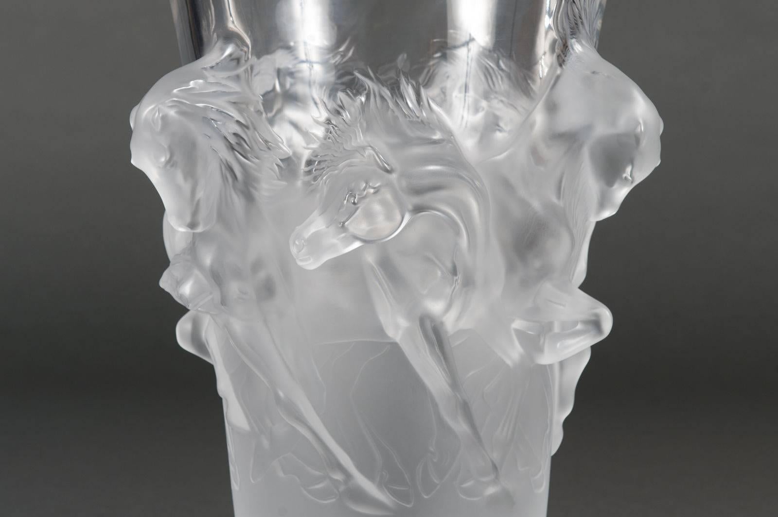 French Fine Lalique France Limited Edition Equus Crystal Vase
