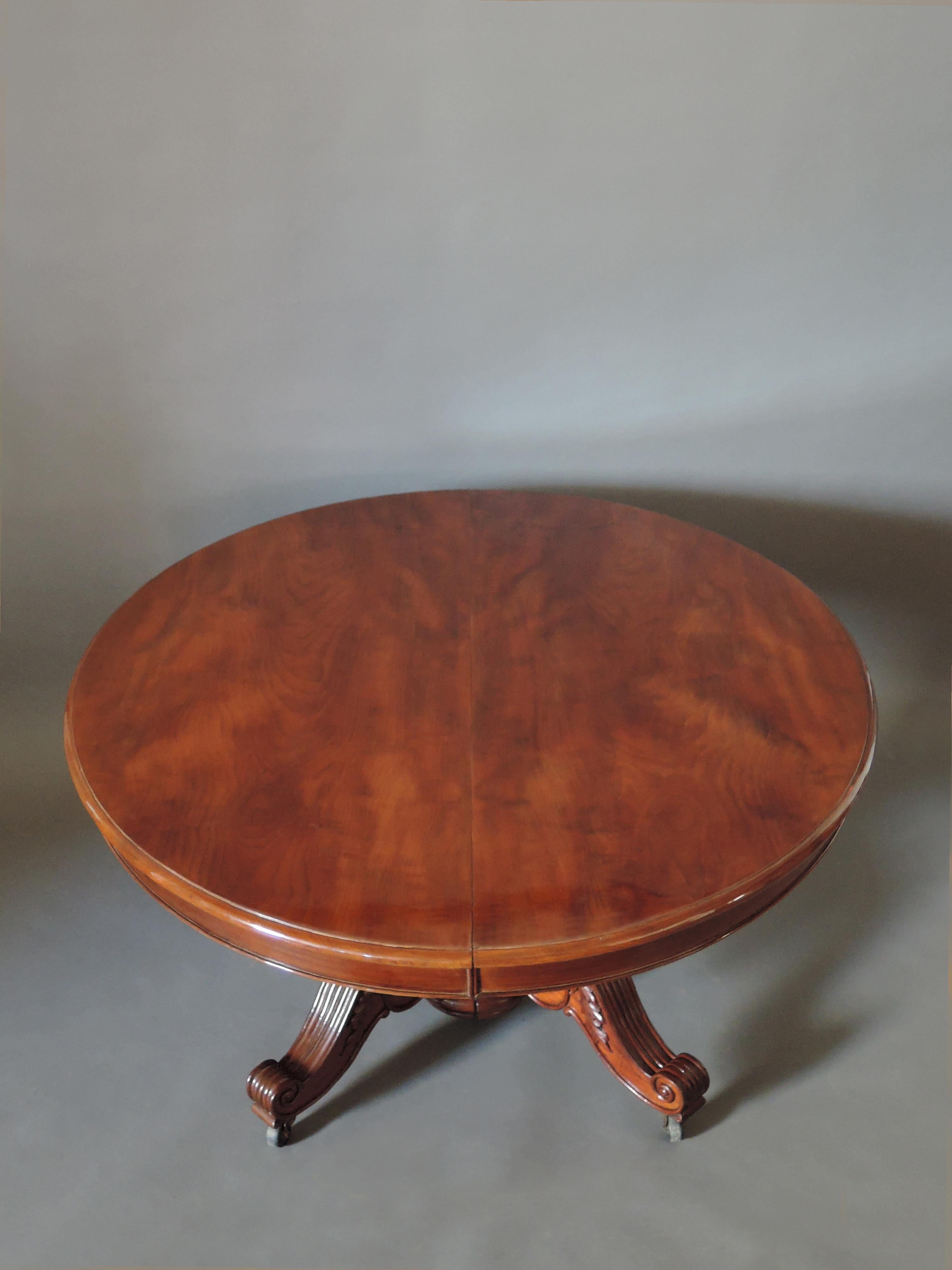 Mid-19th Century A Fine Large French 19th Century Solid Mahogany Oval Table For Sale