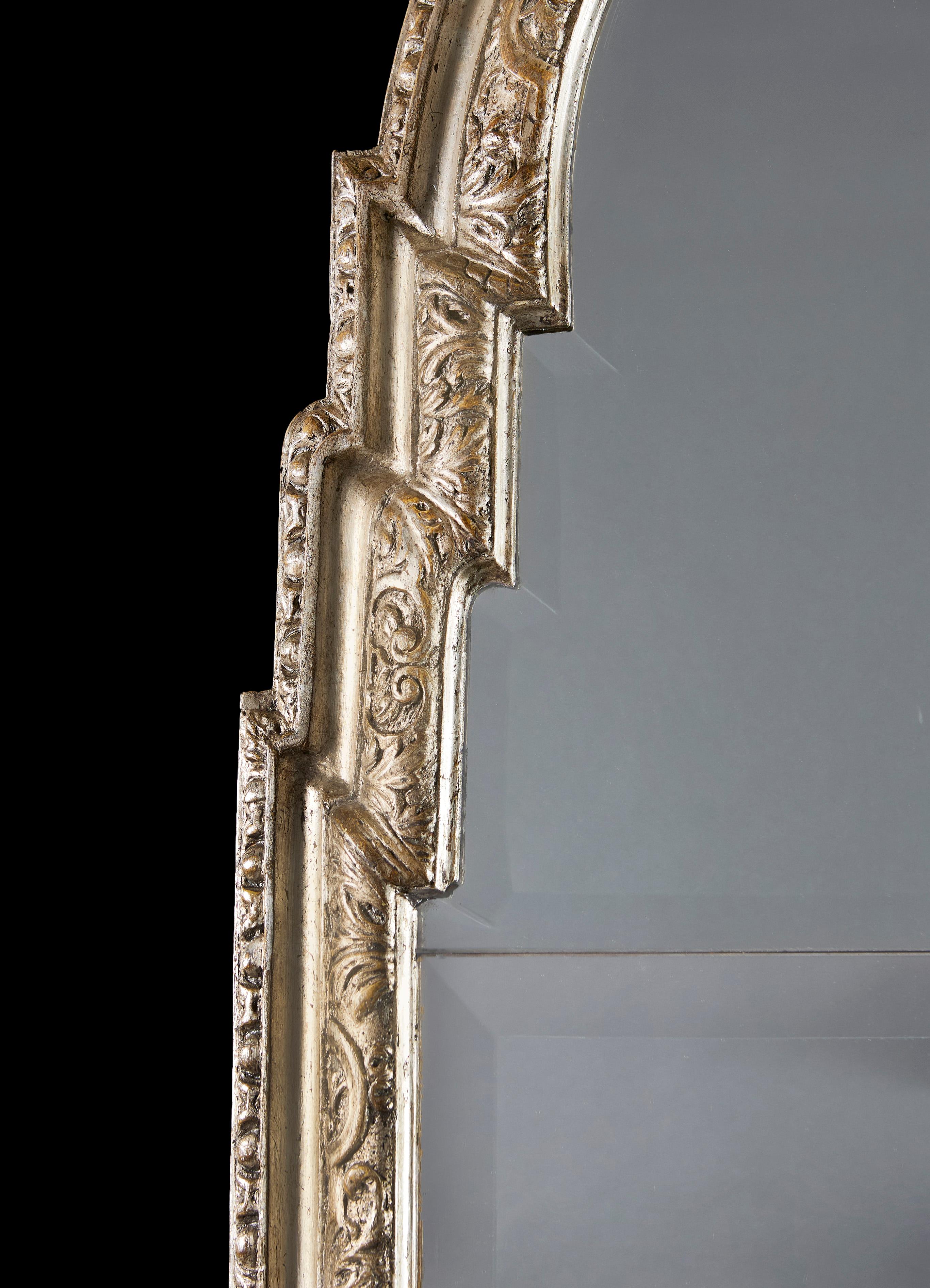 English Fine Late 18th Century Silver Gilt Pier Glass Mirror For Sale