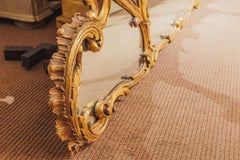 A fine late 19th c Chinese Chippendale gilt carved mirror. Ho Ho birds det