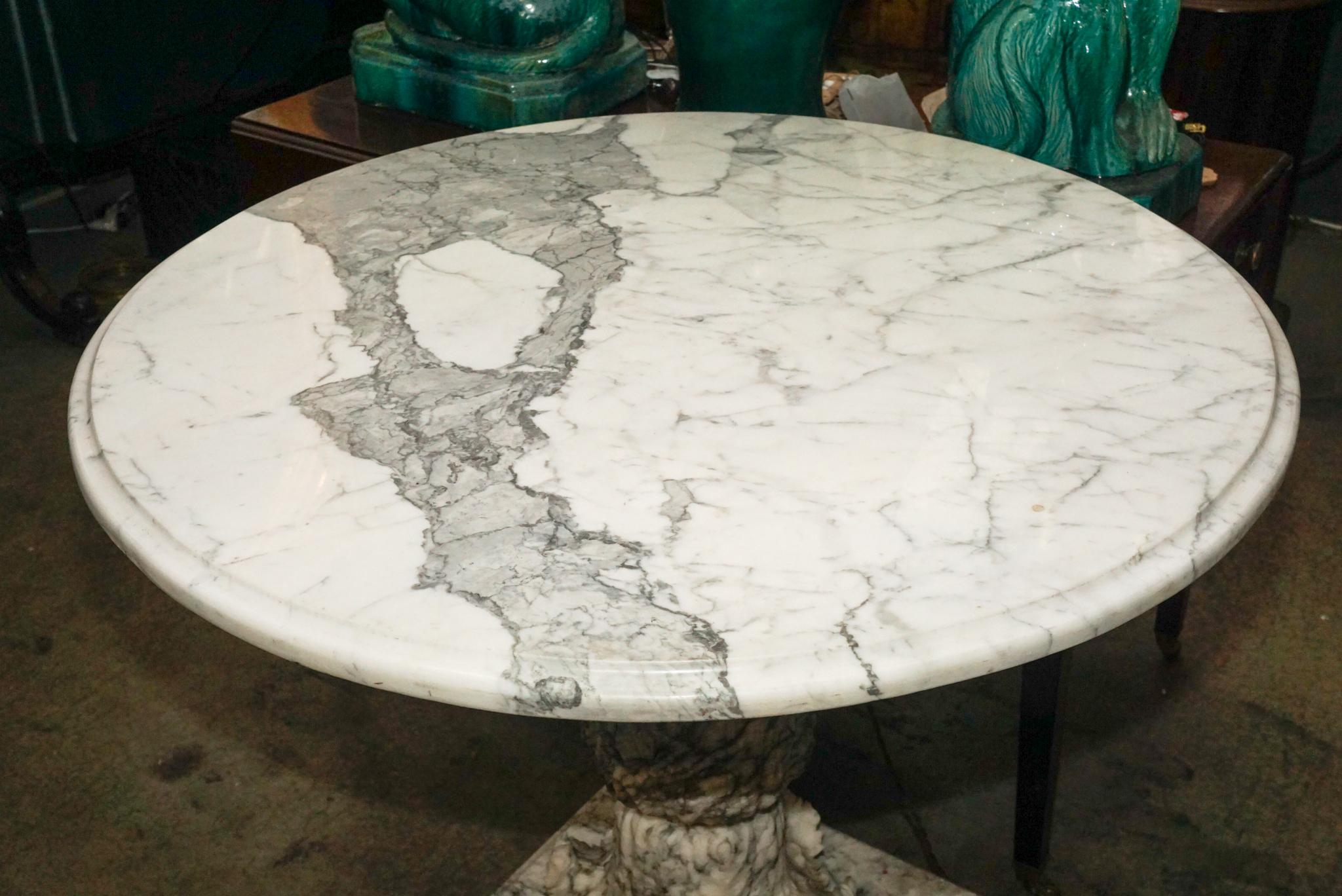 Neoclassical Revival Fine Late 19th C Italian Marble Center Table For Sale