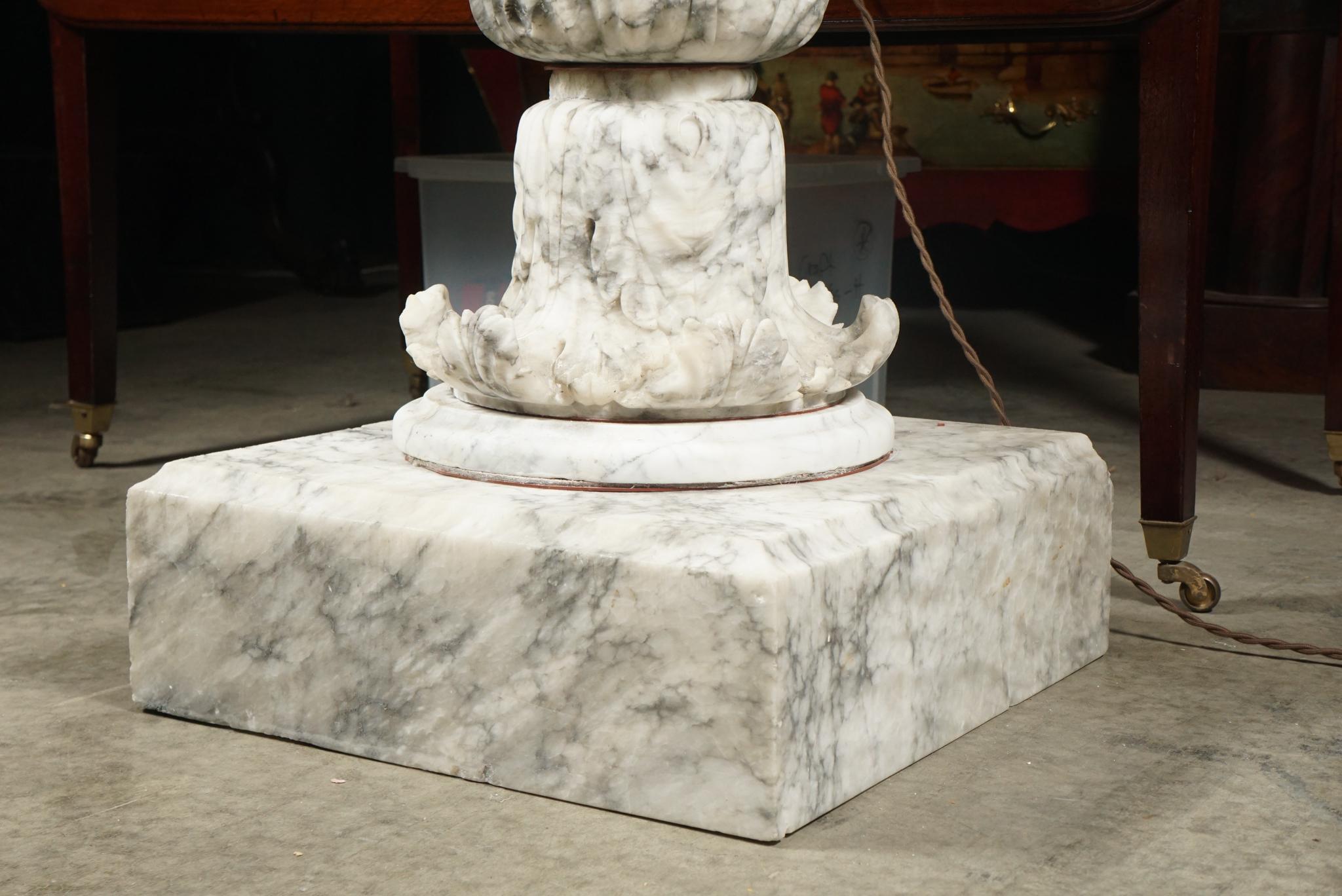 Hand-Carved Fine Late 19th C Italian Marble Center Table For Sale