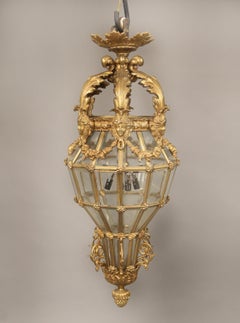 A Fine Late 19th Century Gilt Bronze Figural Lantern