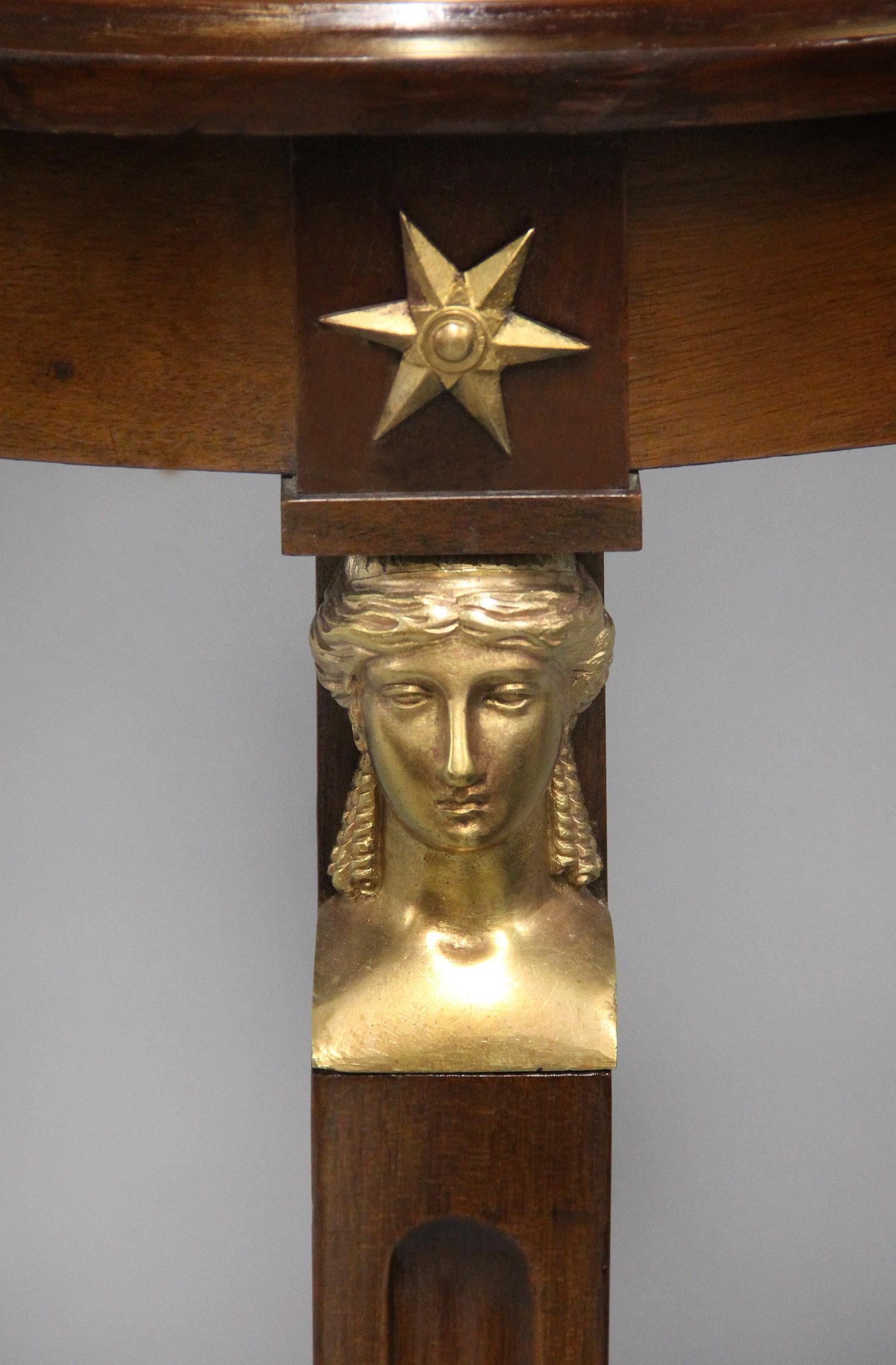 A Fine Late 19th Century Gilt Bronze Mounted Empire Style Two Tier Pedestal For Sale 1