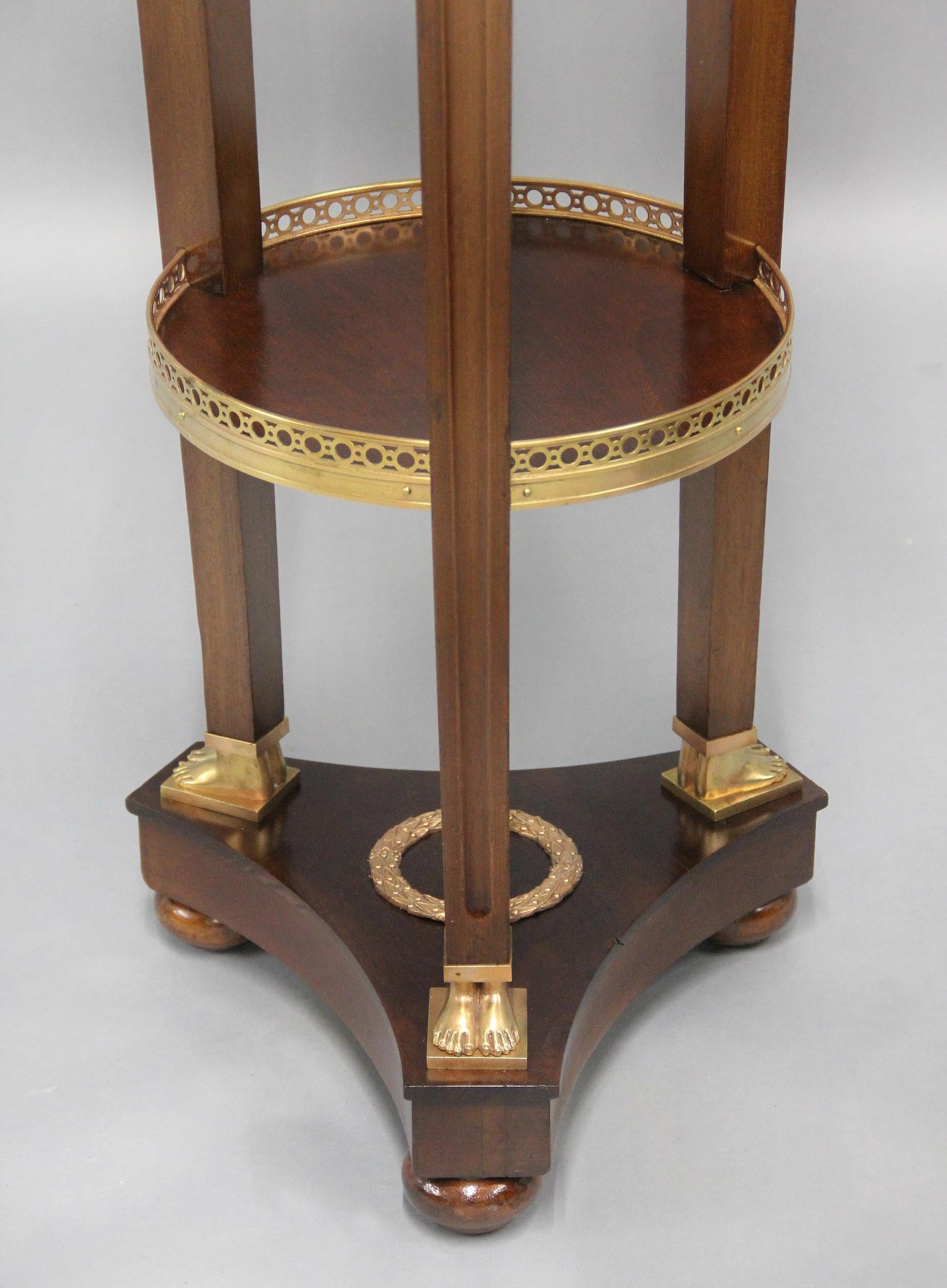 A Fine Late 19th Century Gilt Bronze Mounted Empire Style Two Tier Pedestal For Sale 2