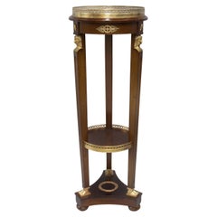 A Fine Late 19th Century Gilt Bronze Mounted Empire Style Two Tier Pedestal